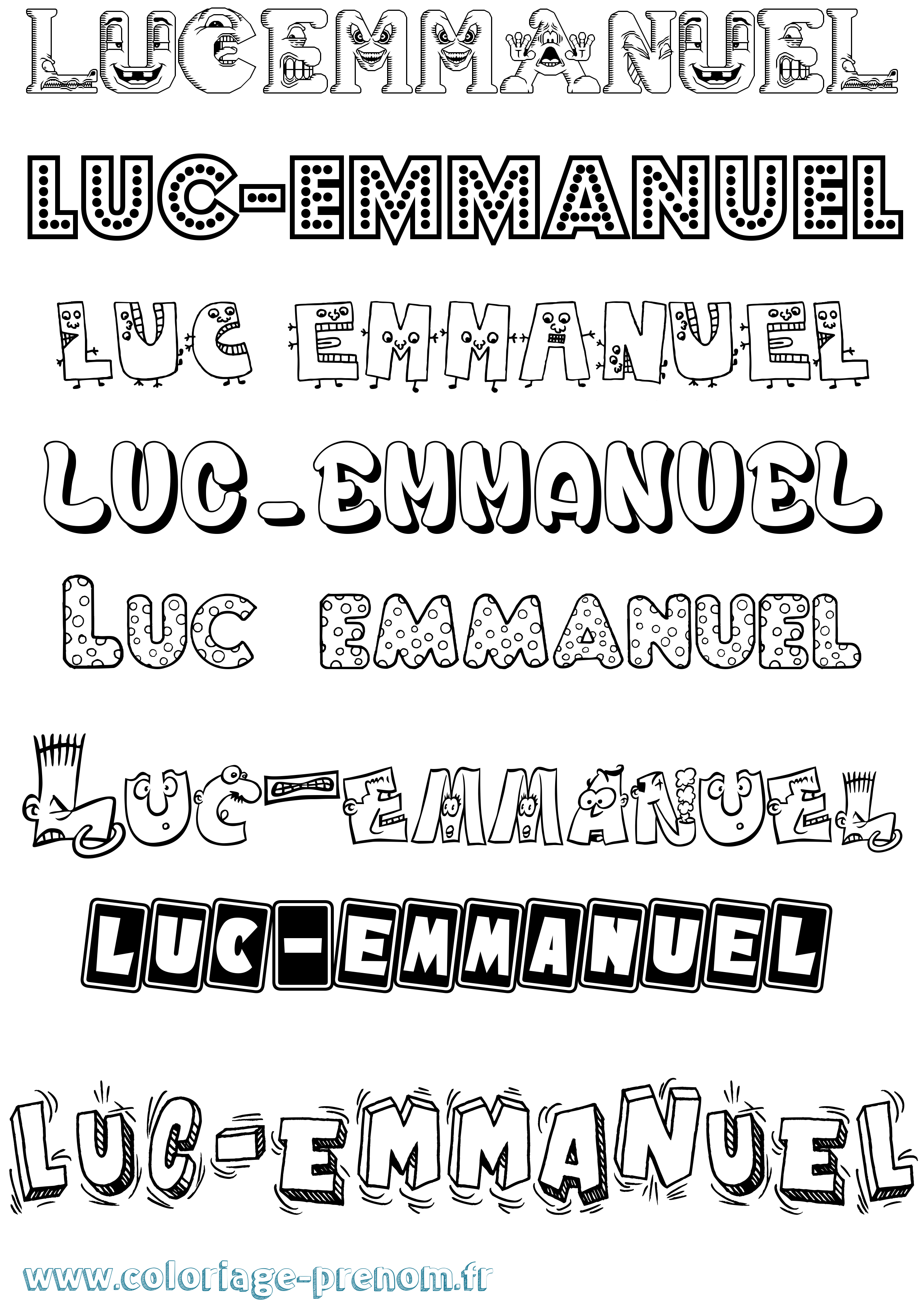 Coloriage Luc-Emmanuel Fun Coloriage prénom Luc-Emmanuel Fun