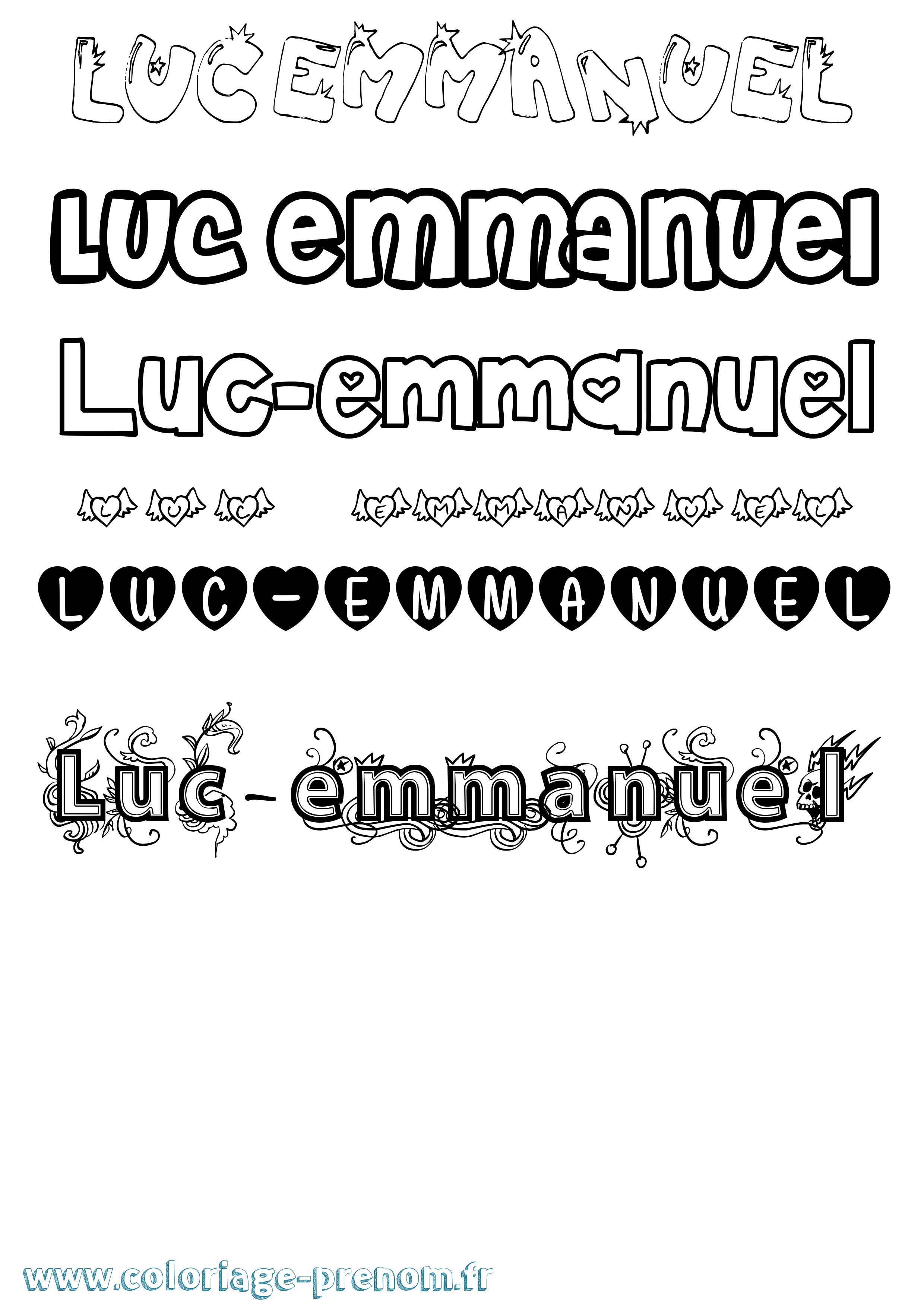 Coloriage Luc-Emmanuel Girly Coloriage prénom Luc-Emmanuel Girly