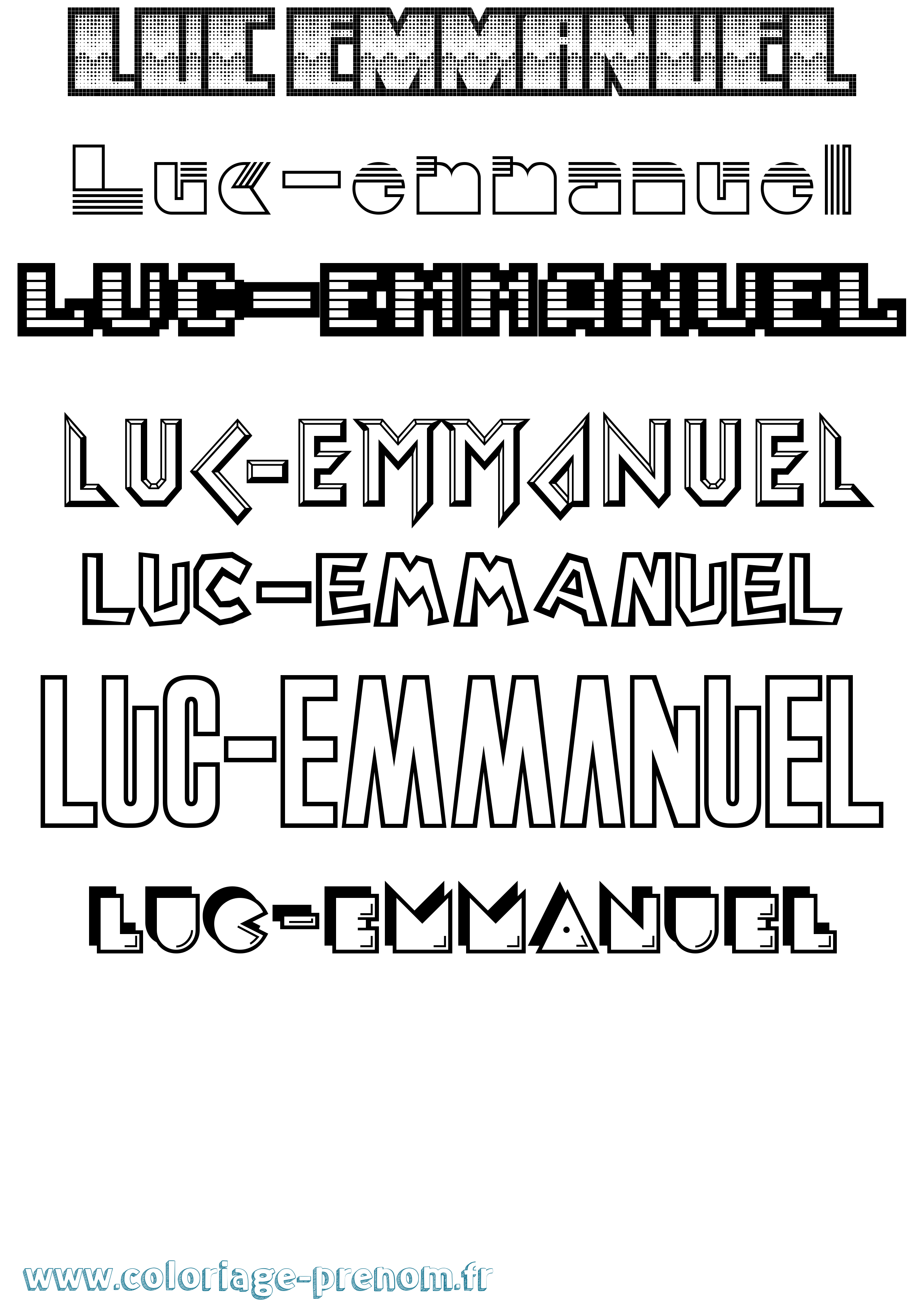 Coloriage Luc-Emmanuel Jeux Vidéos Coloriage prénom Luc-Emmanuel Jeux Vidéos