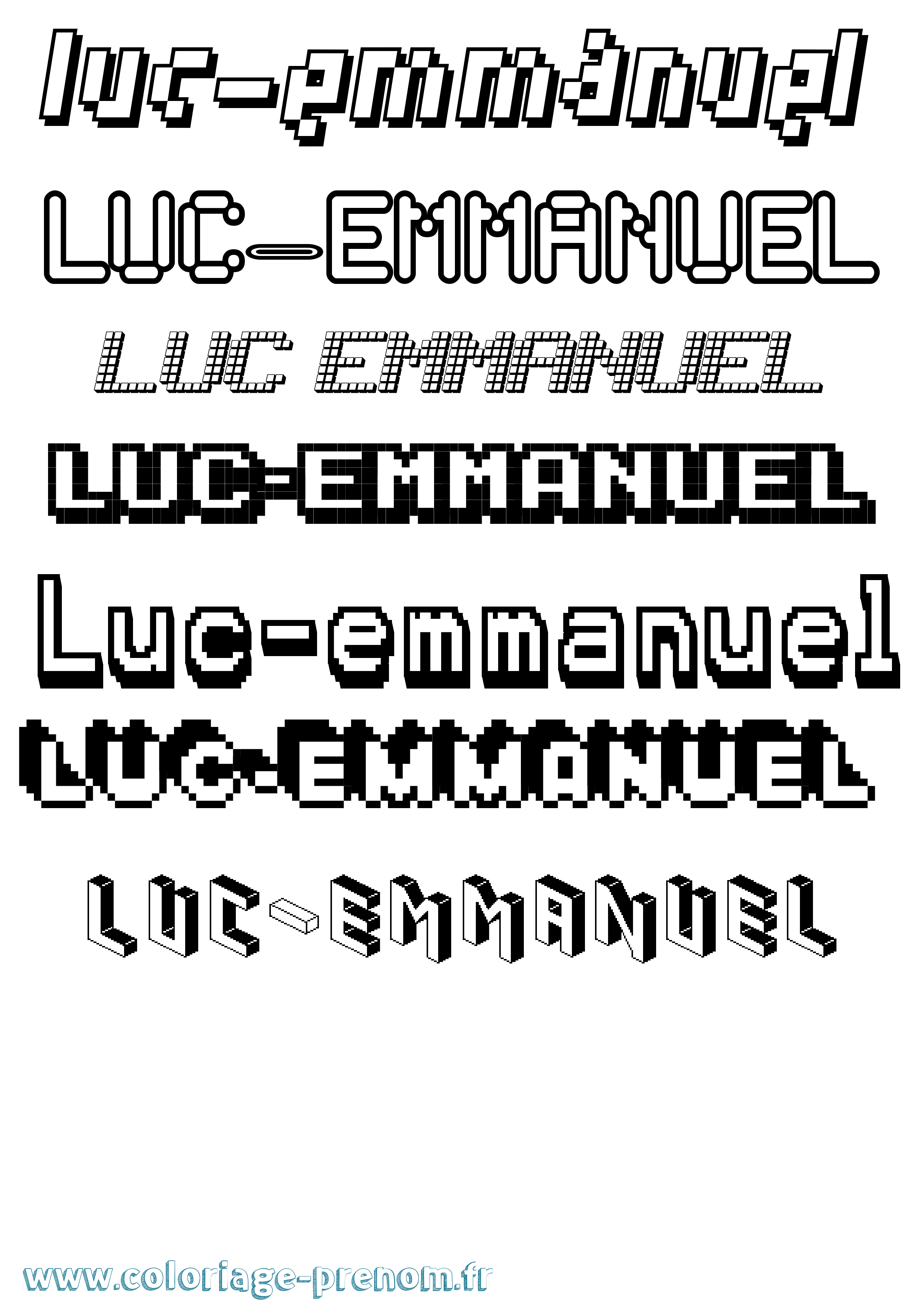 Coloriage Luc-Emmanuel Pixel Coloriage prénom Luc-Emmanuel Pixel
