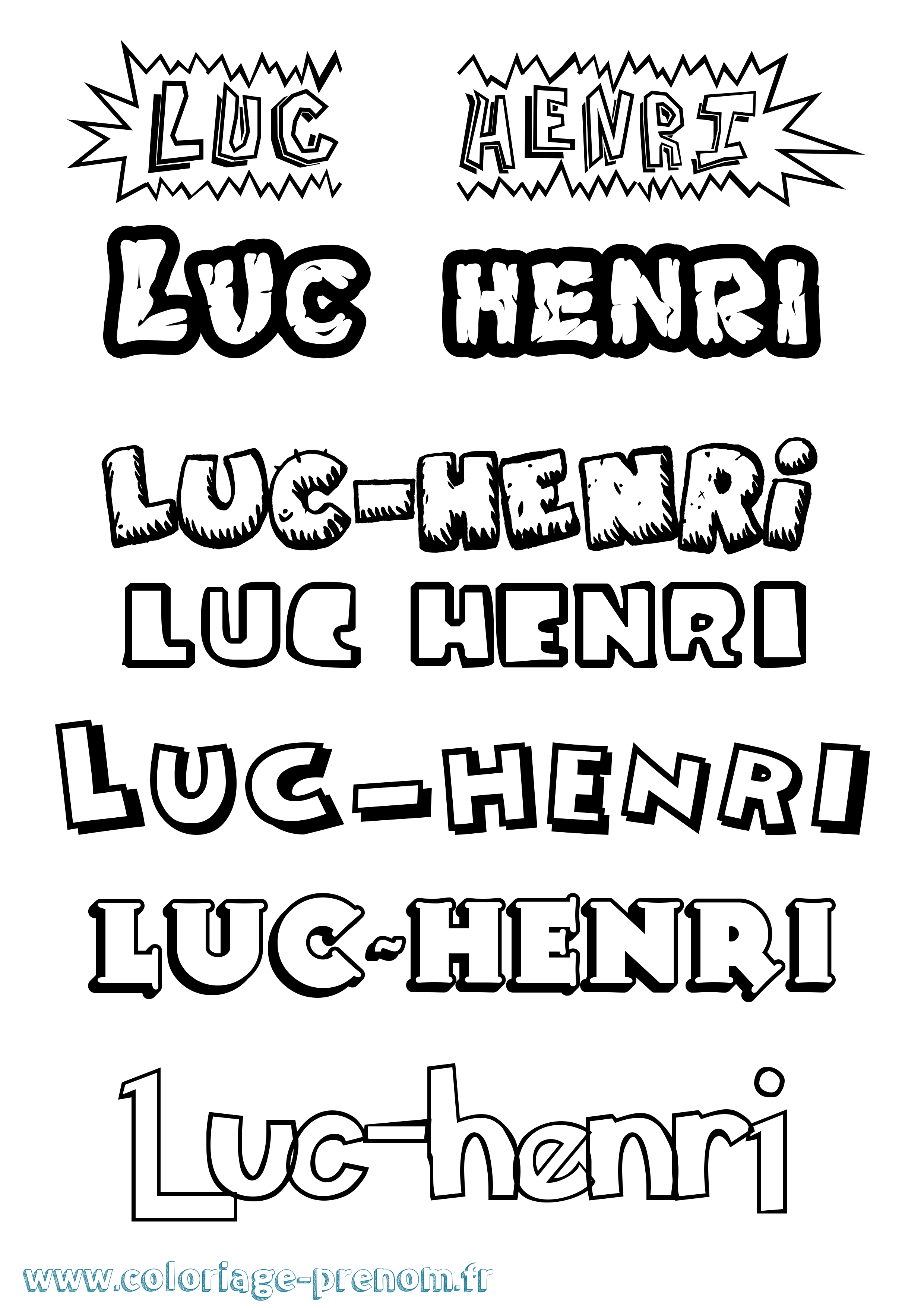 Coloriage Luc-Henri Dessin Animé Coloriage prénom Luc-Henri Dessin Animé