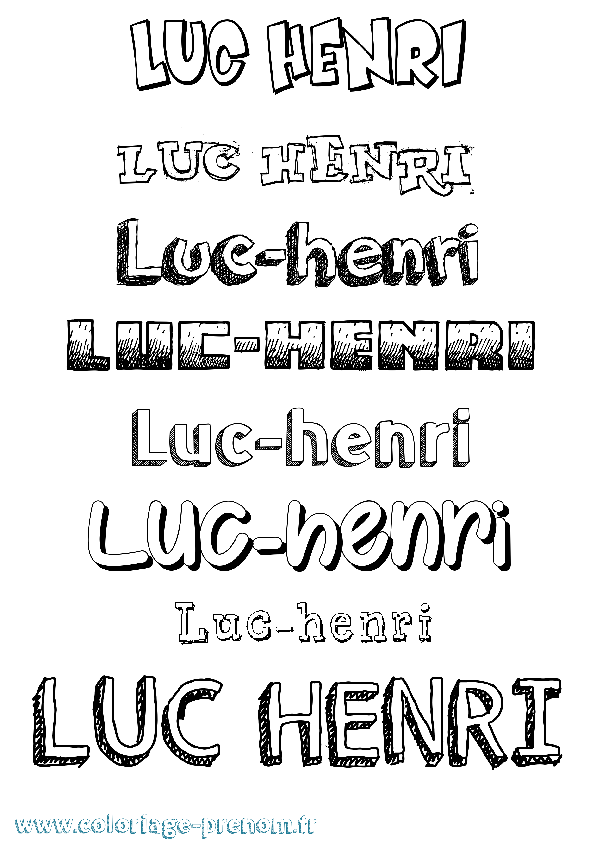 Coloriage Luc-Henri Dessiné Coloriage prénom Luc-Henri Dessiné