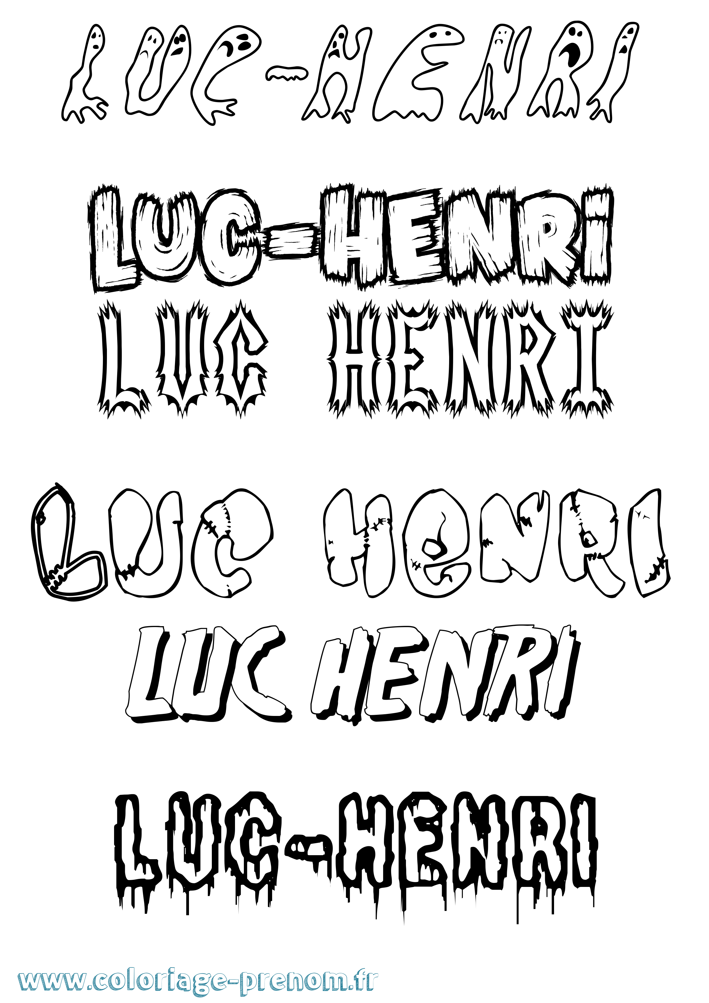 Coloriage Luc-Henri Frisson Coloriage prénom Luc-Henri Frisson