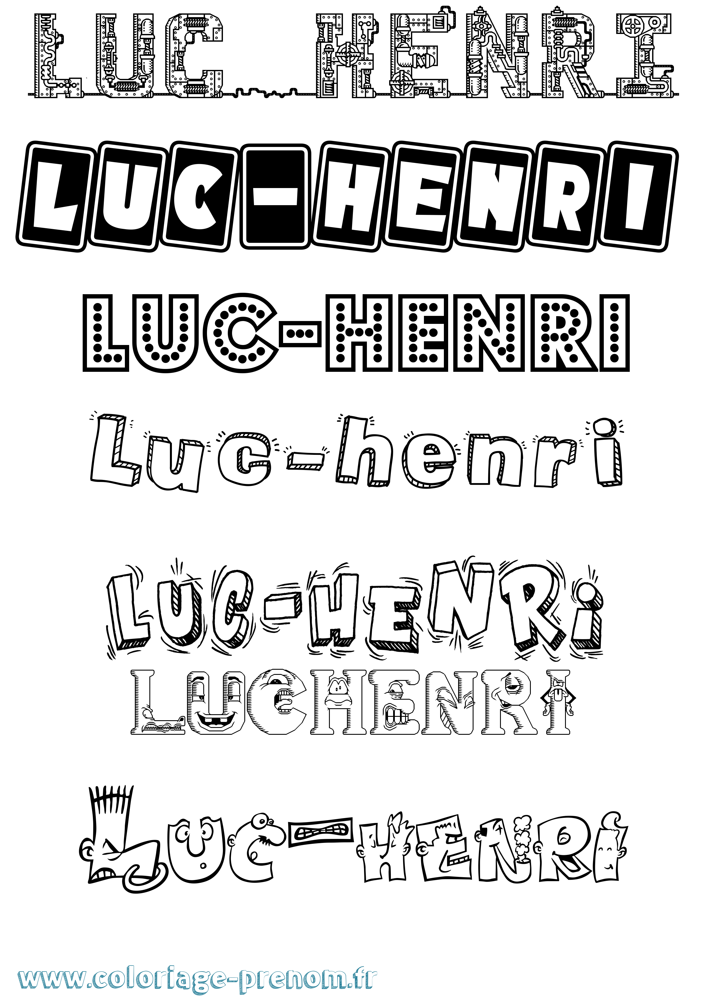 Coloriage Luc-Henri Fun Coloriage prénom Luc-Henri Fun