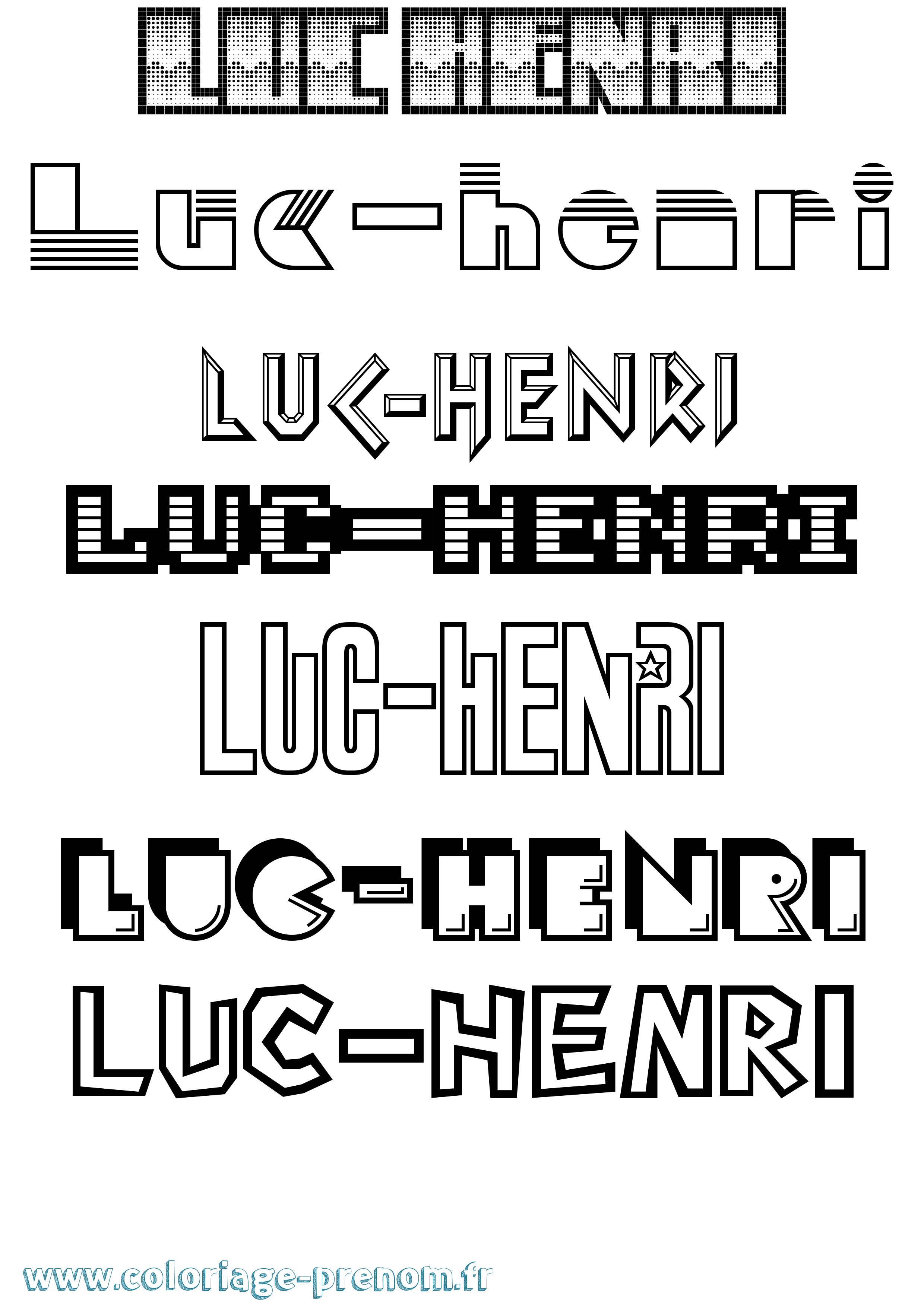 Coloriage Luc-Henri Jeux Vidéos Coloriage prénom Luc-Henri Jeux Vidéos