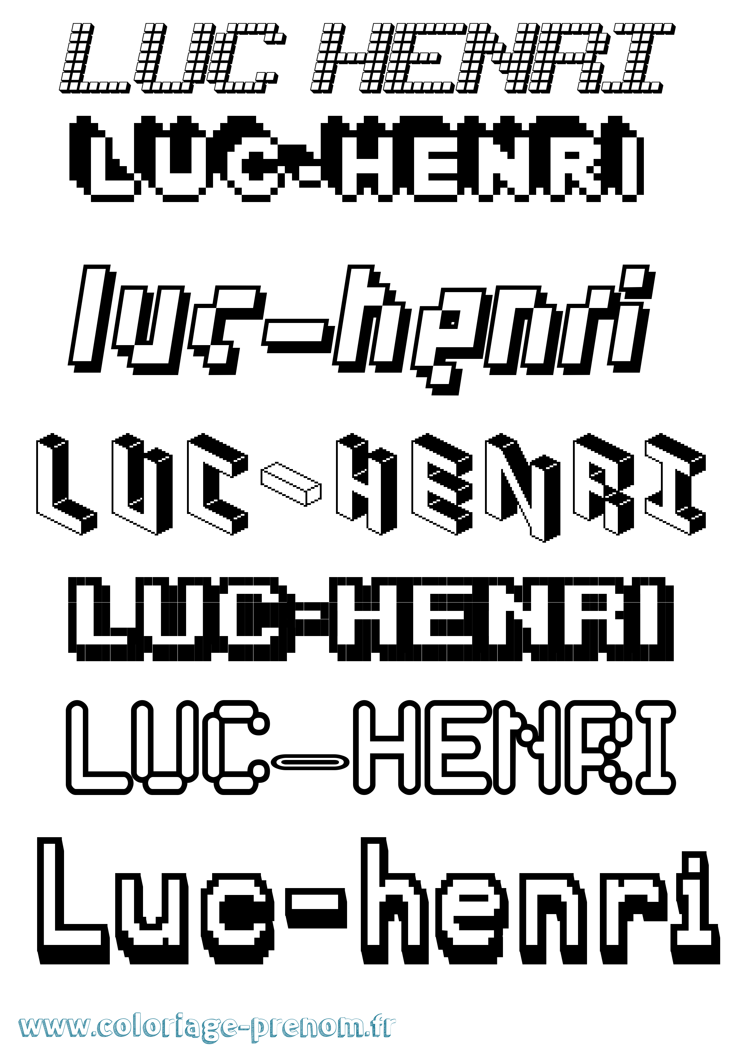 Coloriage Luc-Henri Pixel Coloriage prénom Luc-Henri Pixel