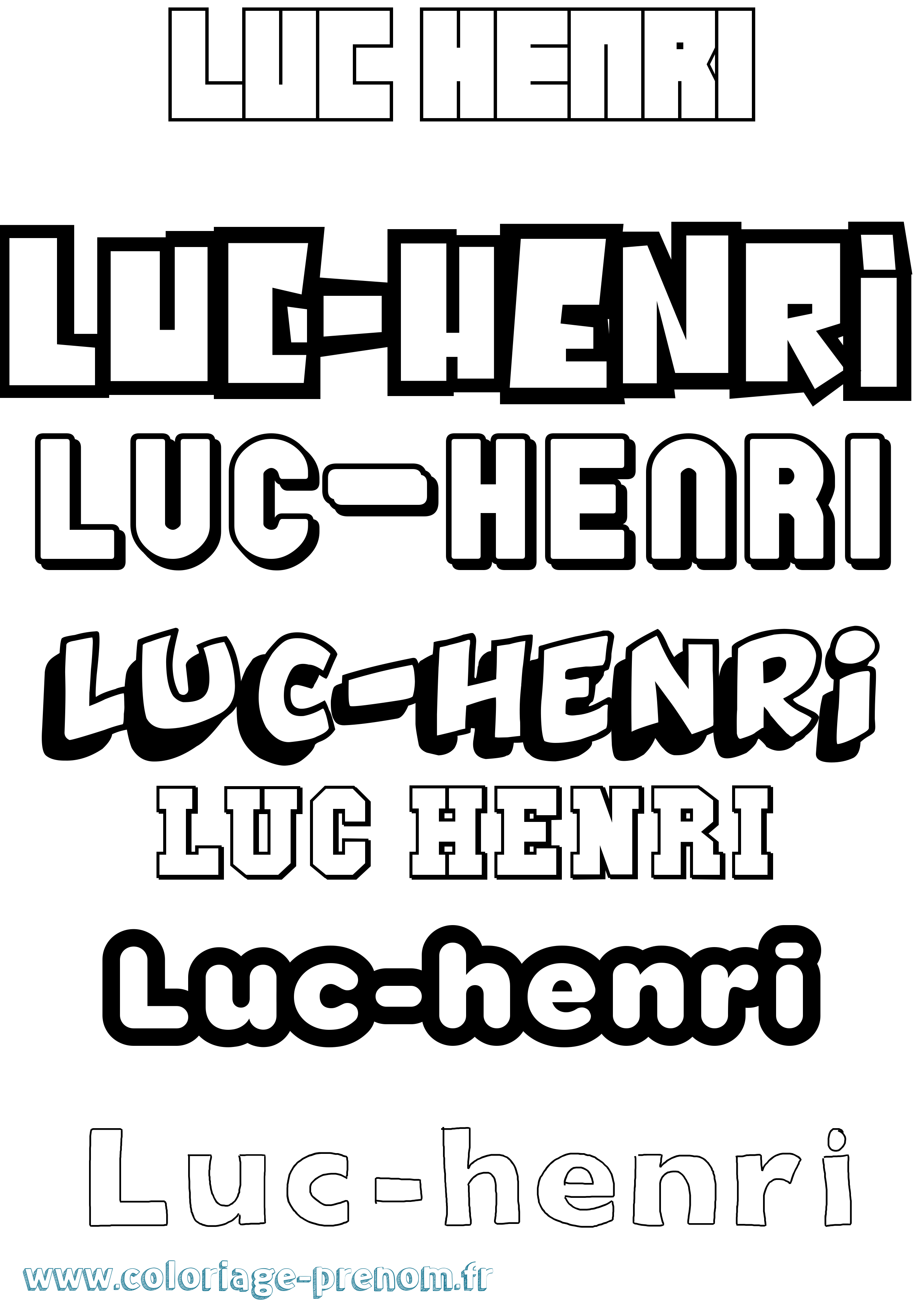 Coloriage Luc-Henri Simple Coloriage prénom Luc-Henri Simple