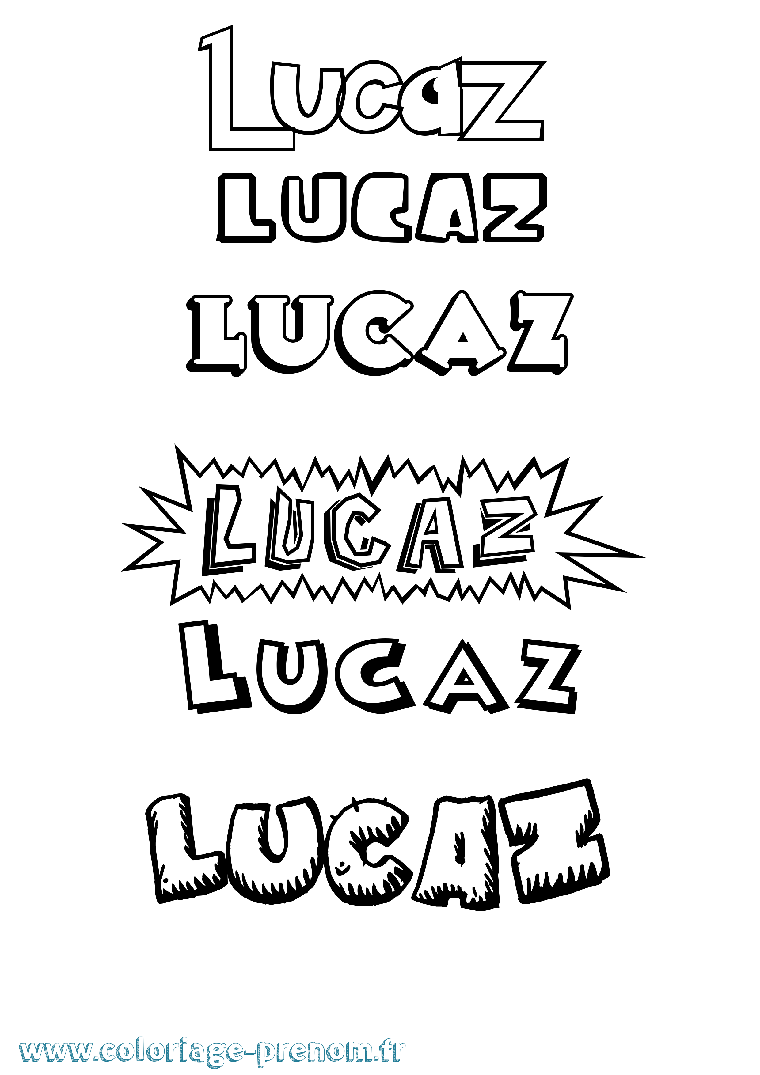 Coloriage Lucaz Dessin Animé Coloriage prénom Lucaz Dessin Animé