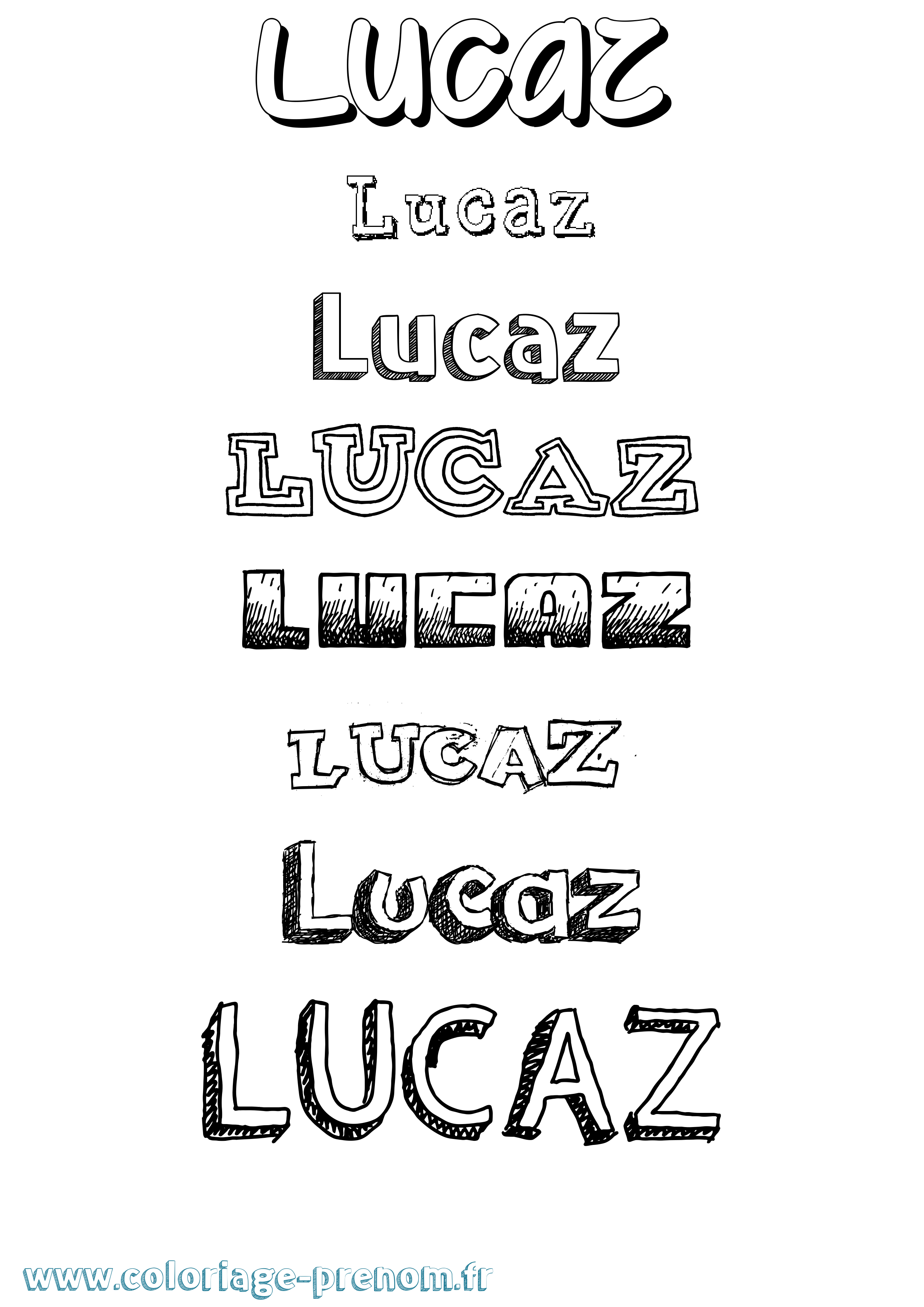 Coloriage Lucaz Dessiné Coloriage prénom Lucaz Dessiné