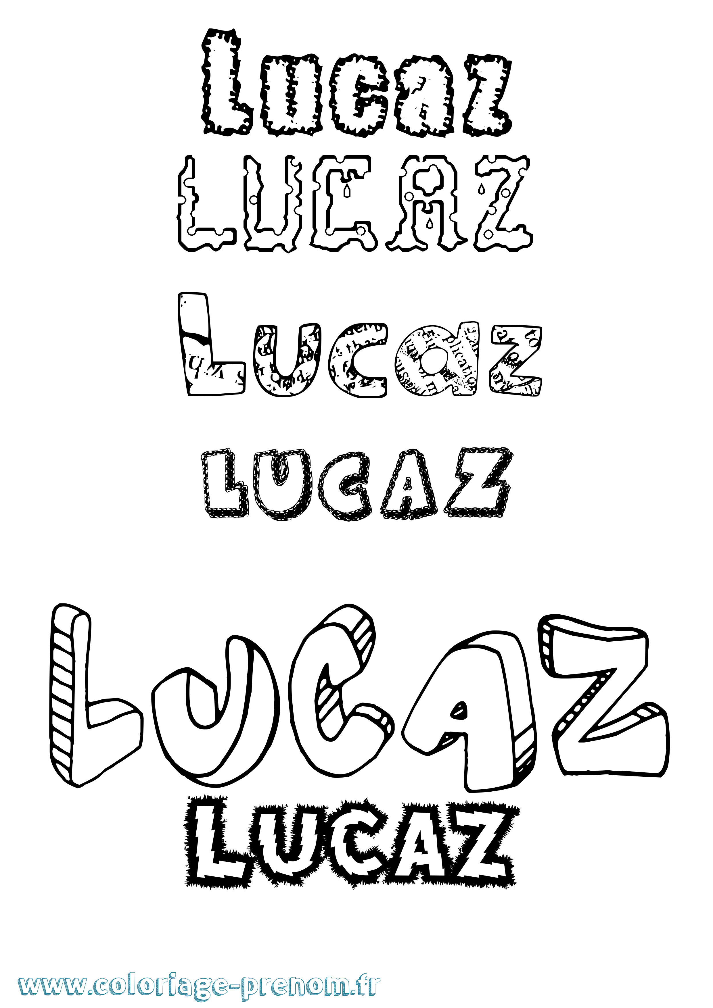Coloriage Lucaz Destructuré Coloriage prénom Lucaz Destructuré