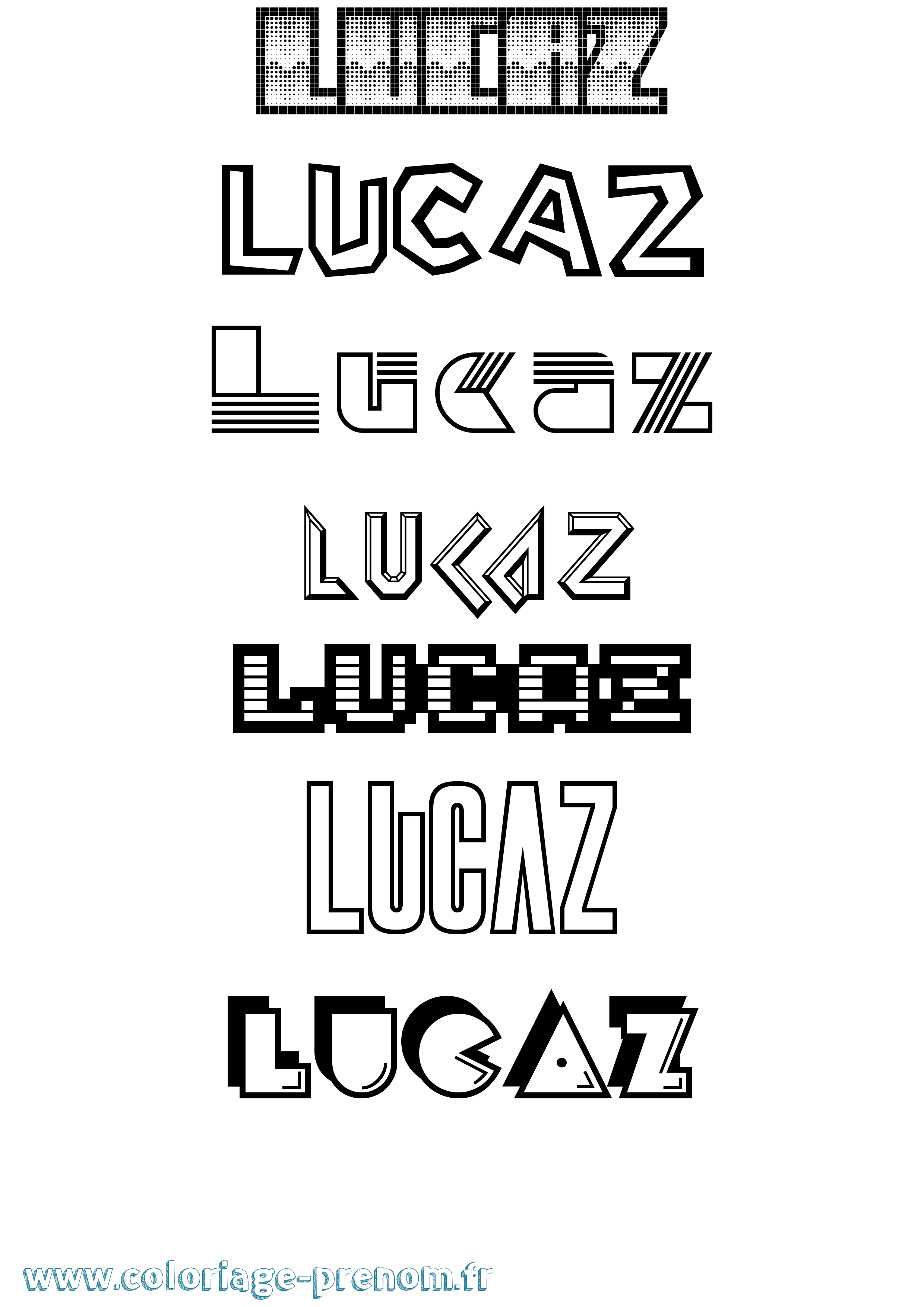 Coloriage Lucaz Jeux Vidéos Coloriage prénom Lucaz Jeux Vidéos