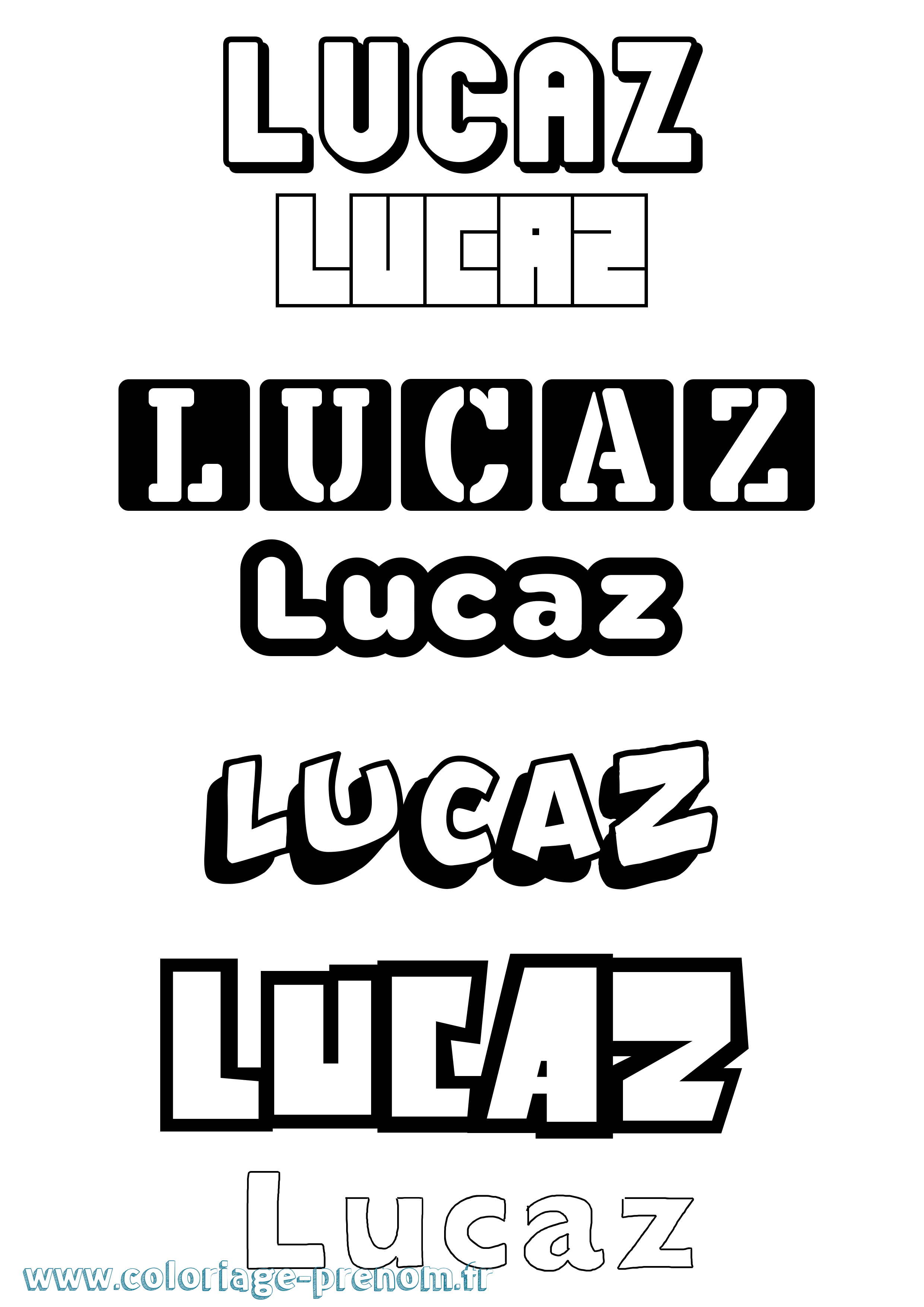 Coloriage Lucaz Simple Coloriage prénom Lucaz Simple