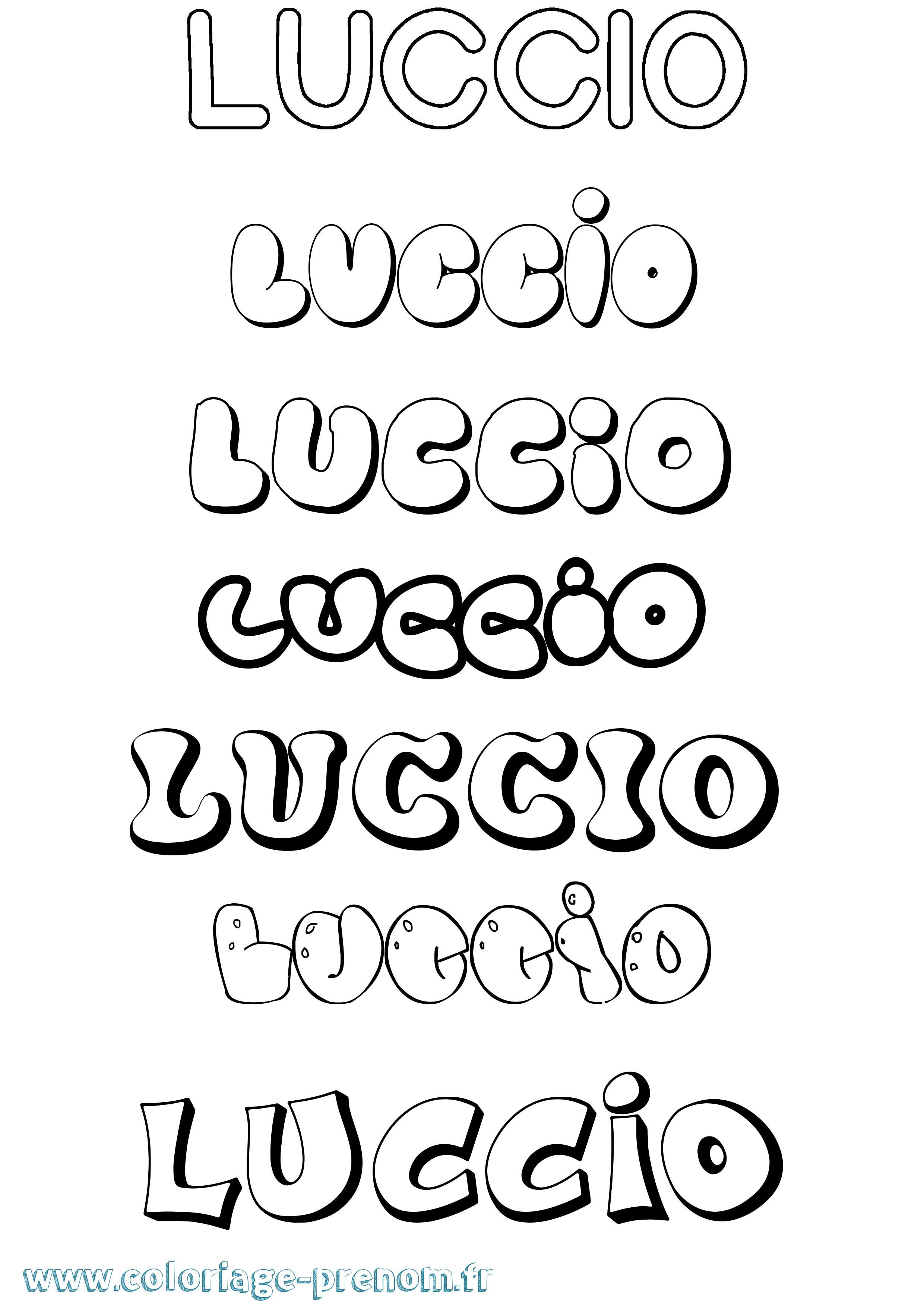 Coloriage Luccio Bubble Coloriage prénom Luccio Bubble