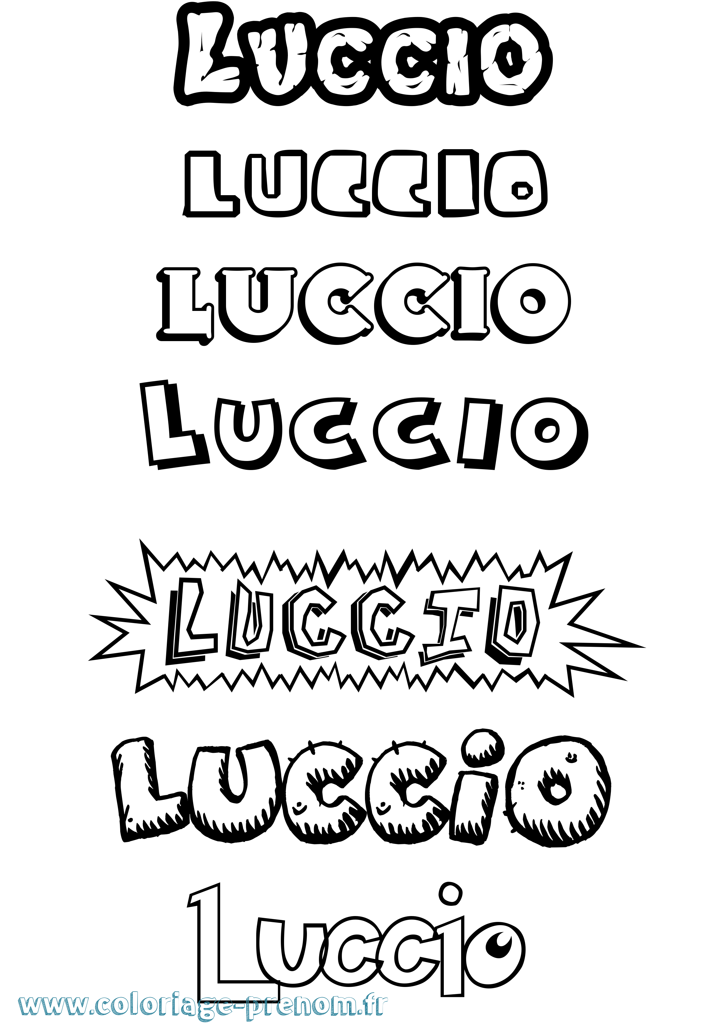 Coloriage Luccio Dessin Animé Coloriage prénom Luccio Dessin Animé