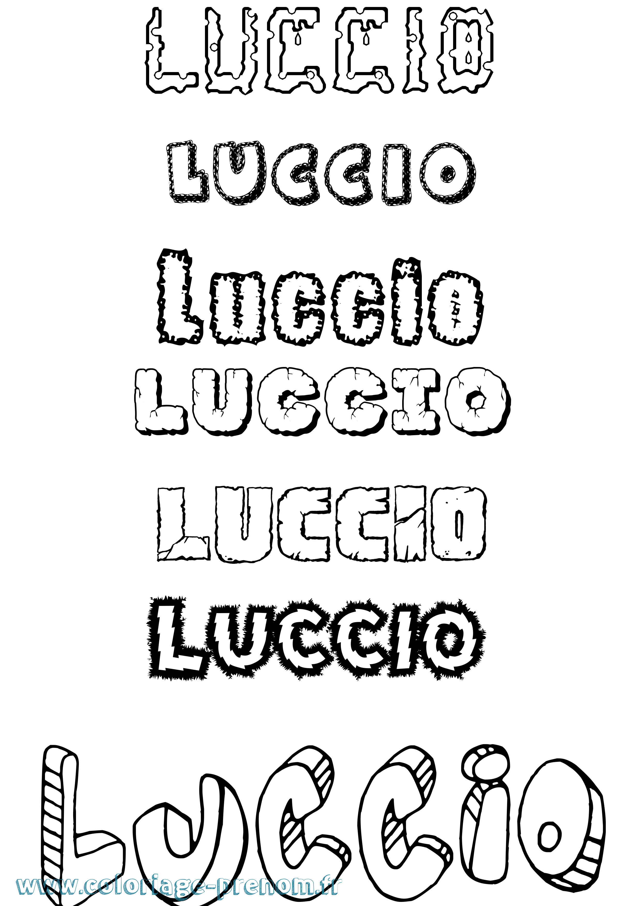 Coloriage Luccio Destructuré Coloriage prénom Luccio Destructuré