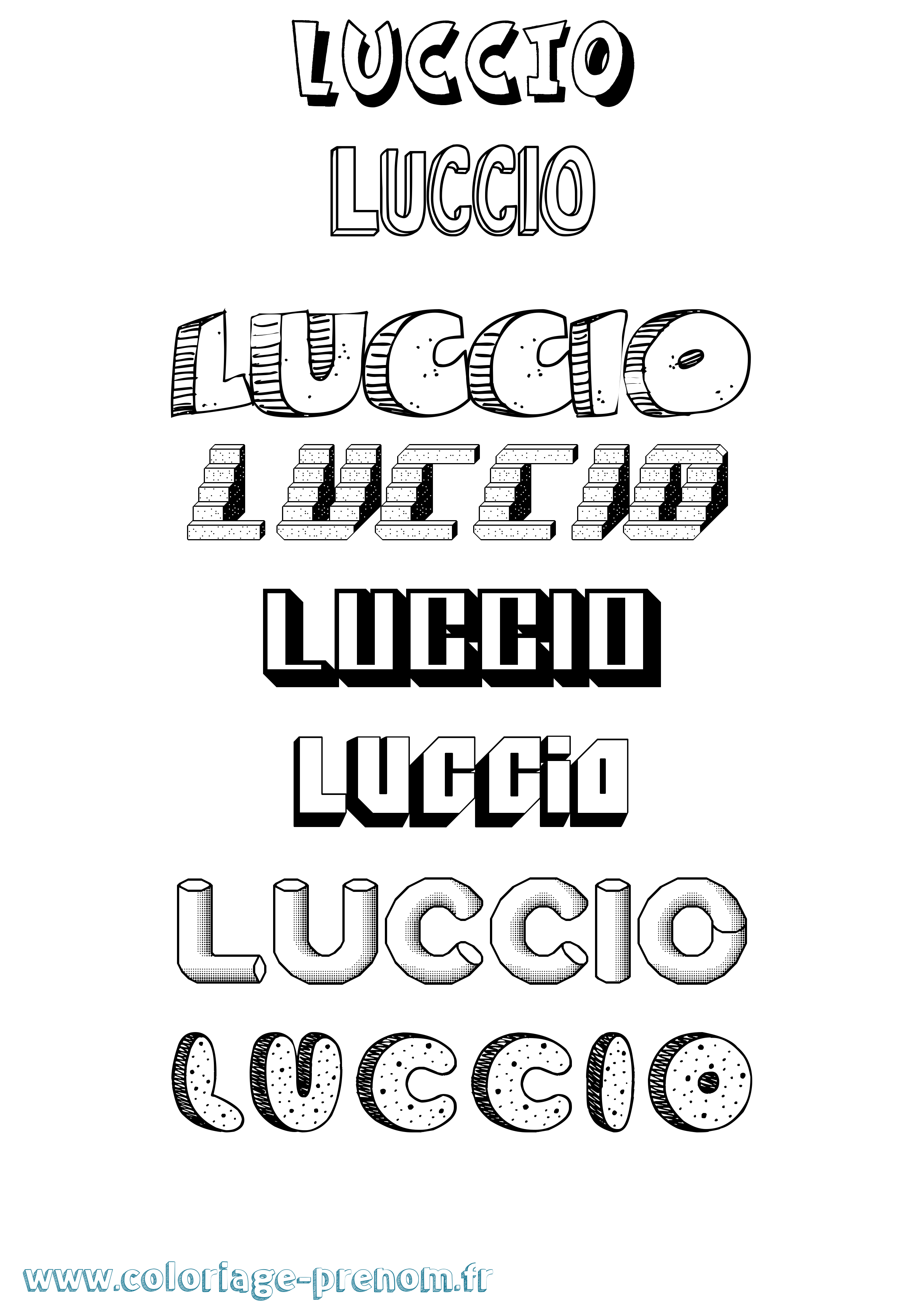 Coloriage Luccio Effet 3D Coloriage prénom Luccio Effet 3D