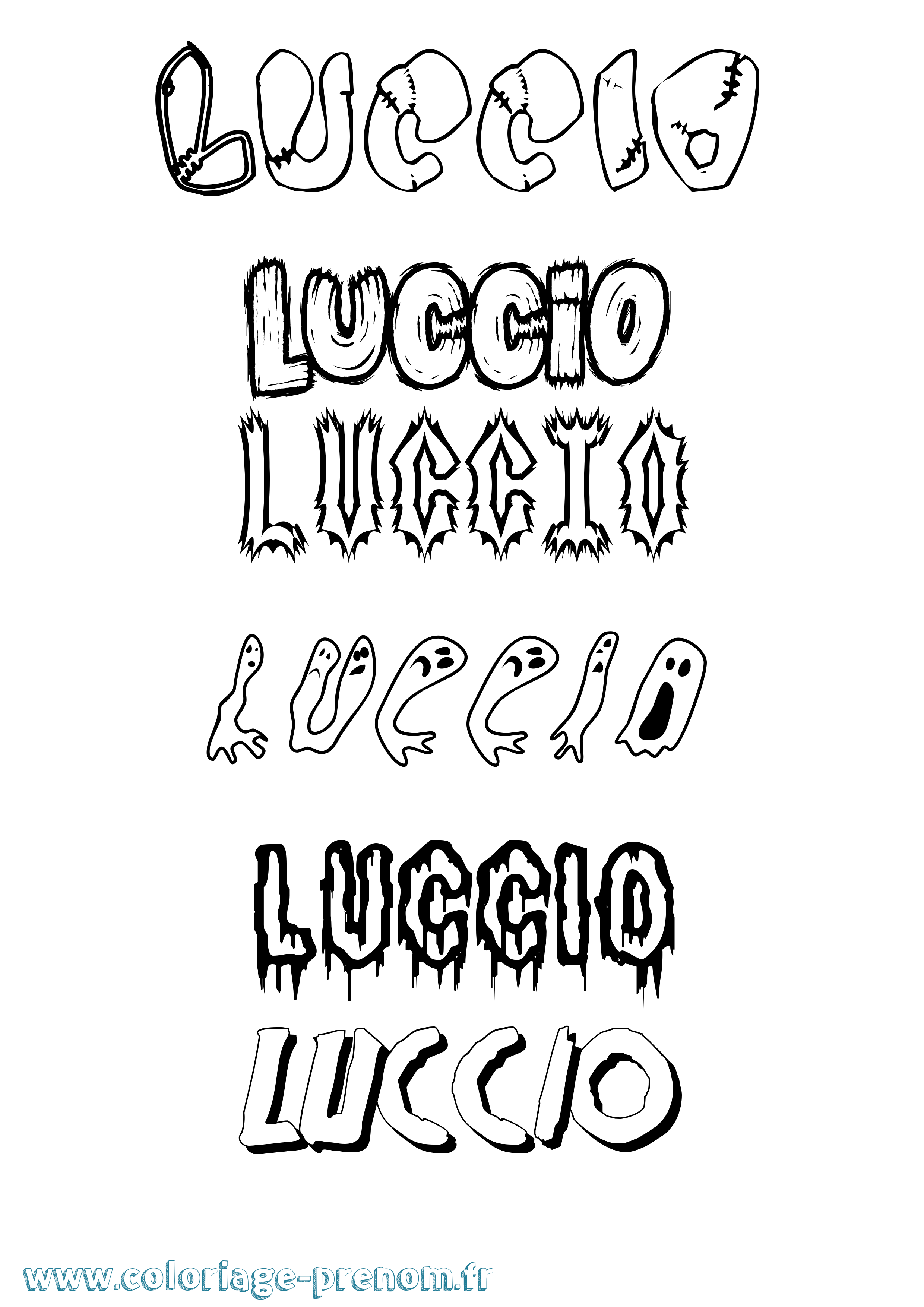 Coloriage Luccio Frisson Coloriage prénom Luccio Frisson