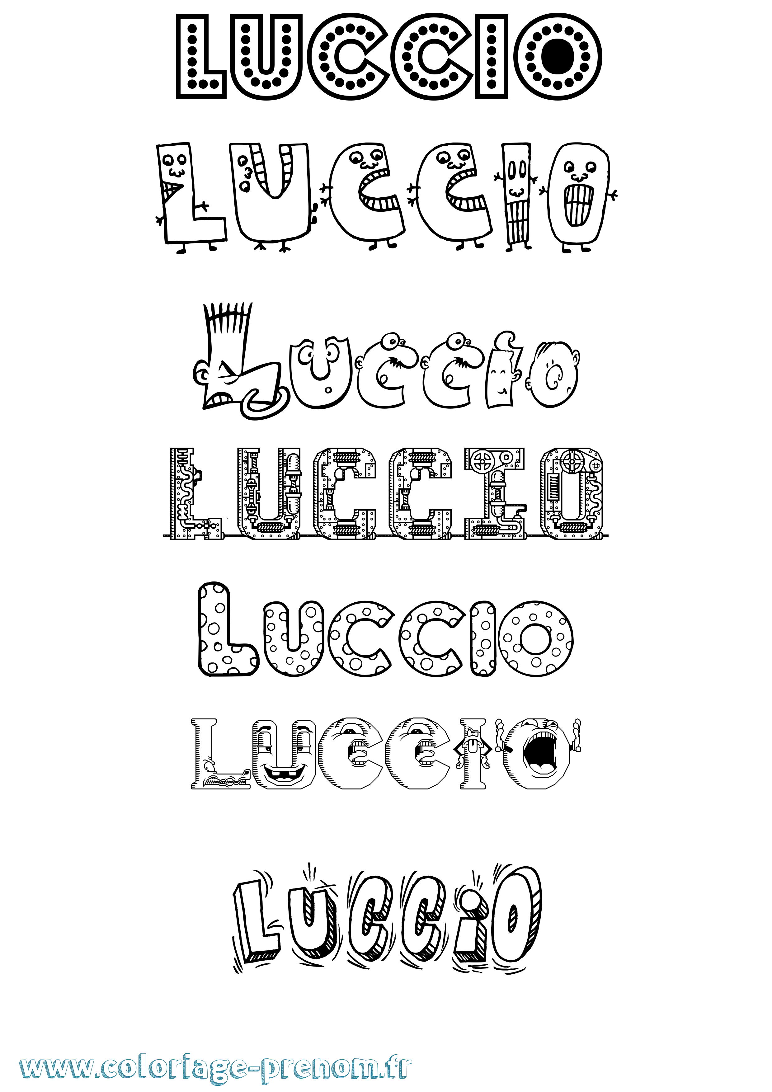 Coloriage Luccio Fun Coloriage prénom Luccio Fun