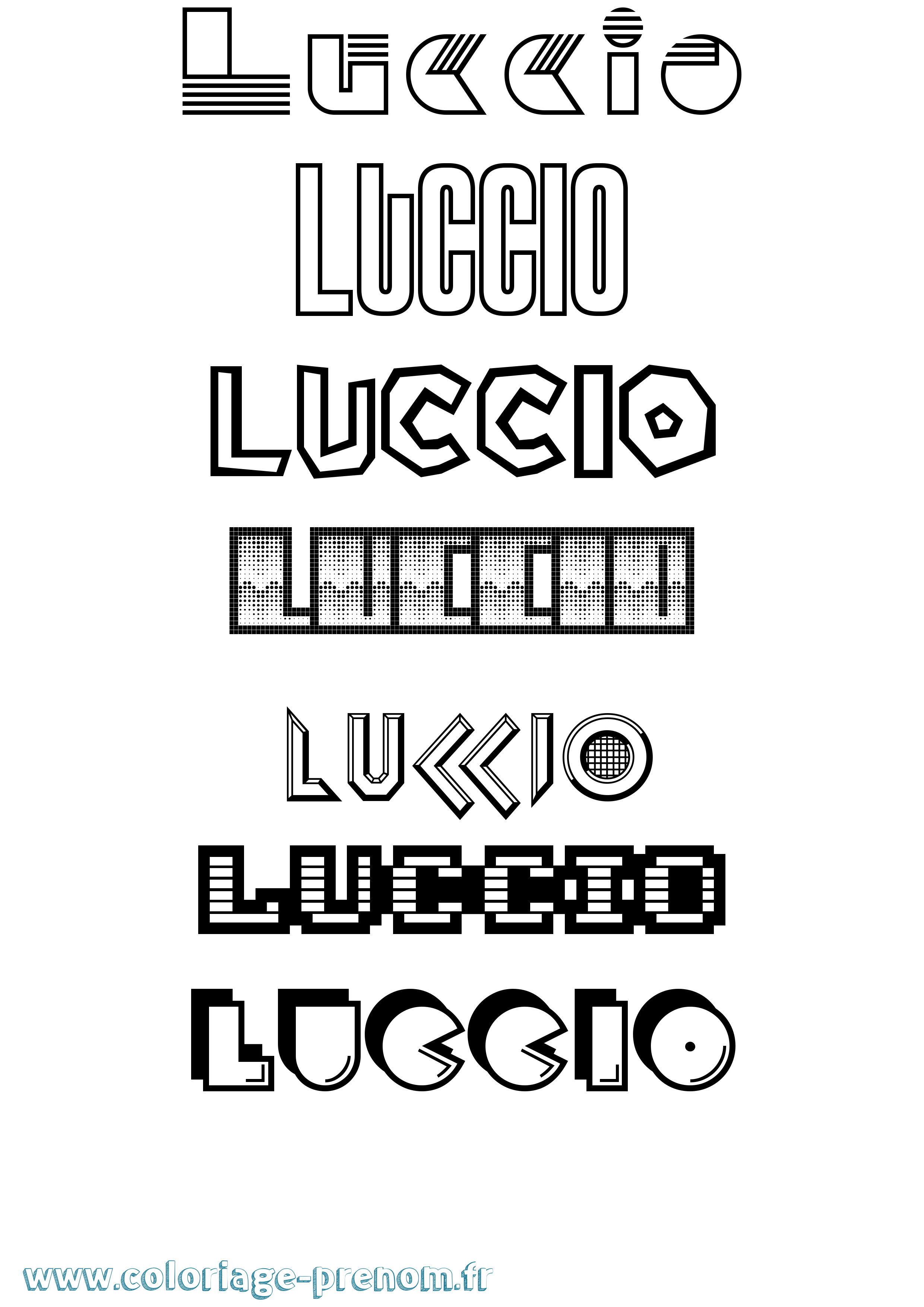 Coloriage Luccio Jeux Vidéos Coloriage prénom Luccio Jeux Vidéos