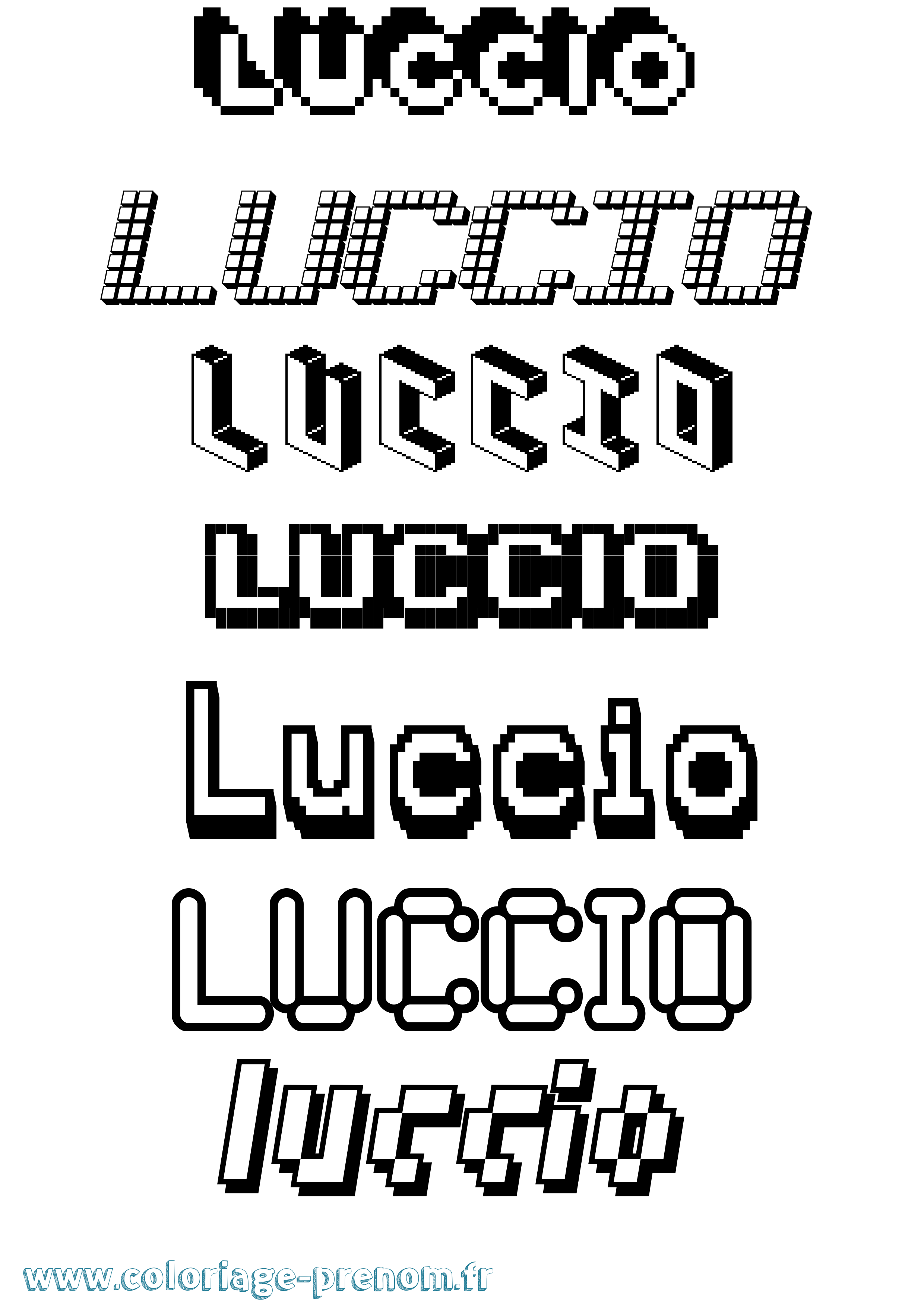 Coloriage Luccio Pixel Coloriage prénom Luccio Pixel