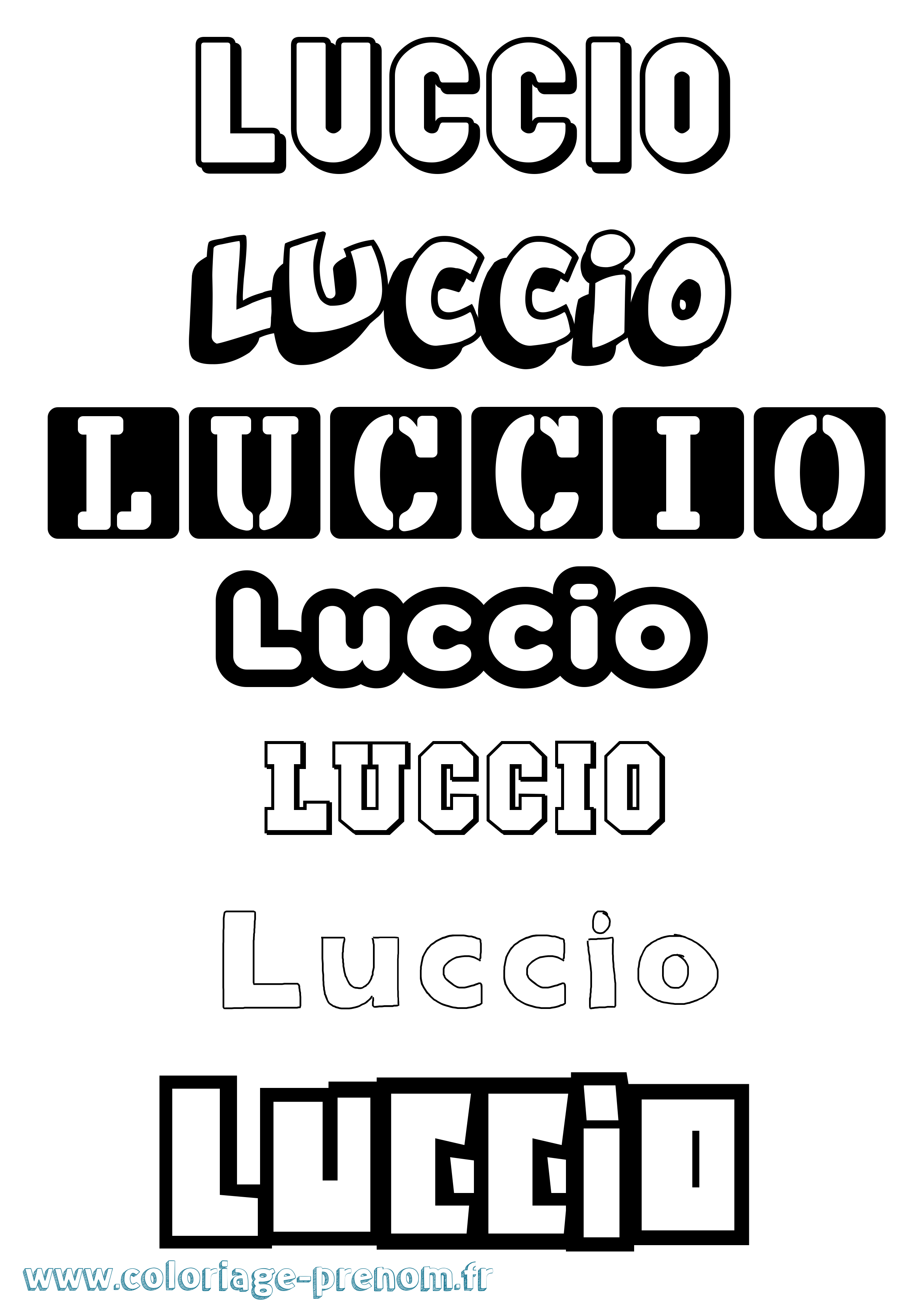 Coloriage Luccio Simple Coloriage prénom Luccio Simple