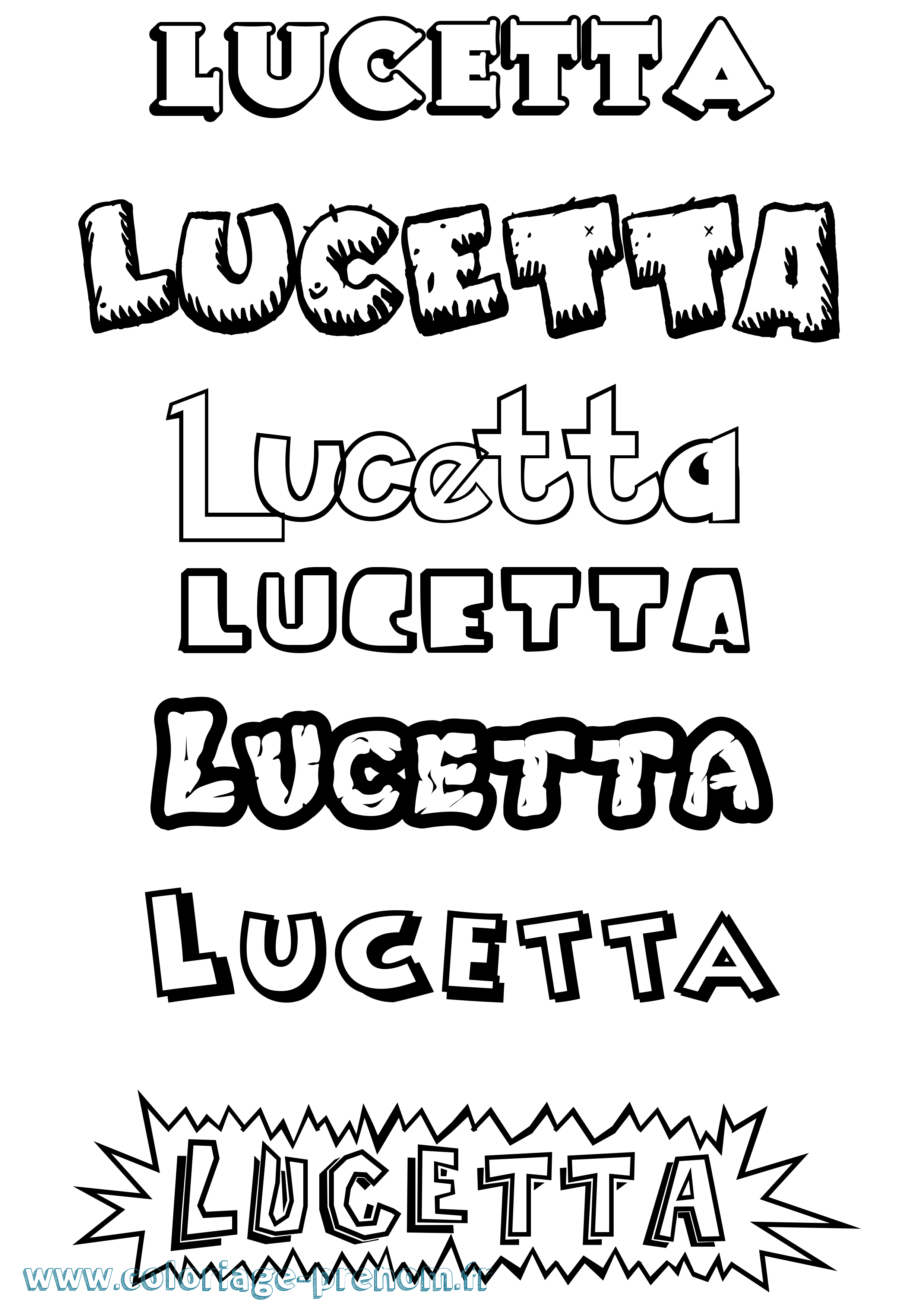 Coloriage Lucetta Dessin Animé Coloriage prénom Lucetta Dessin Animé