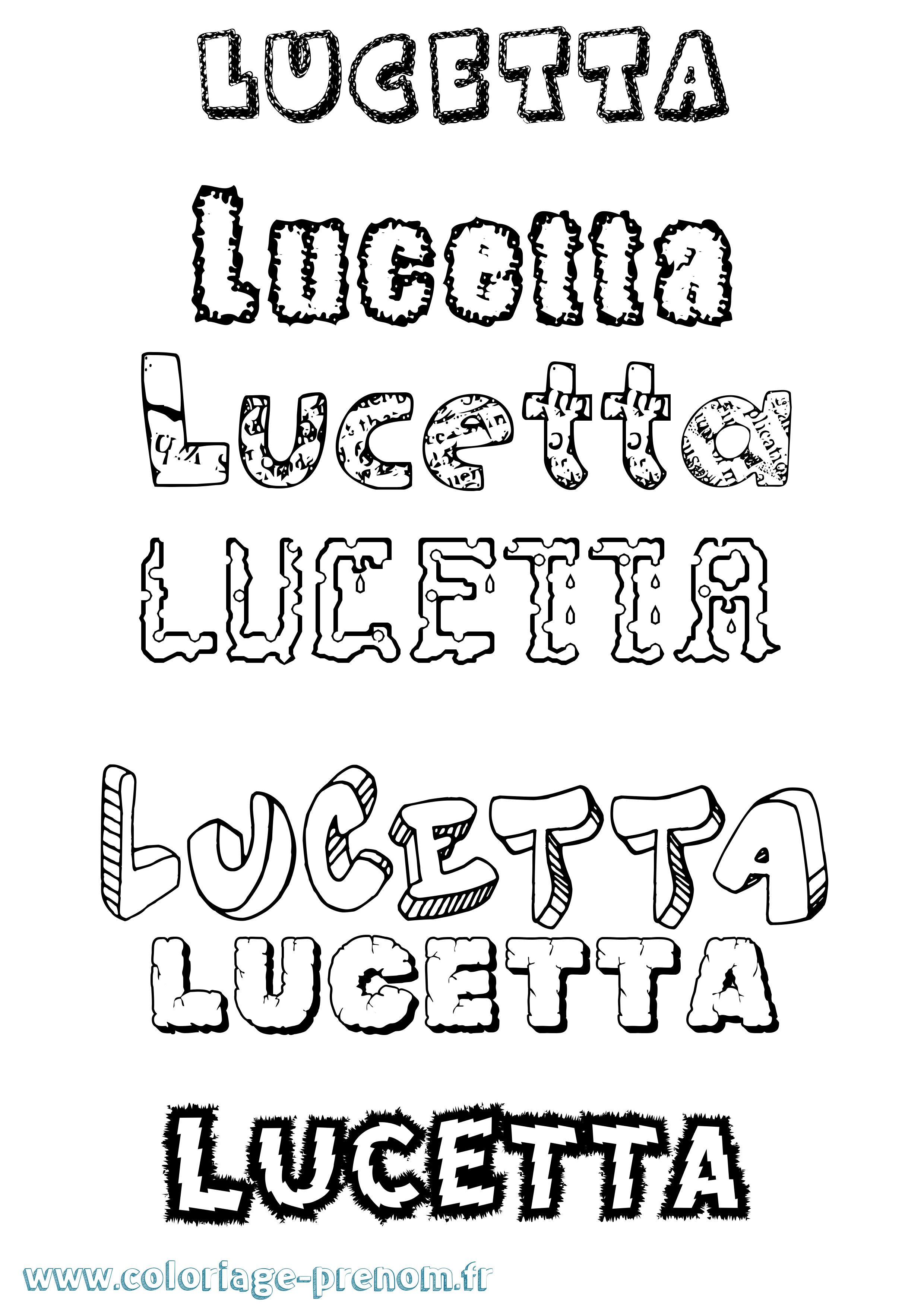 Coloriage Lucetta Destructuré Coloriage prénom Lucetta Destructuré