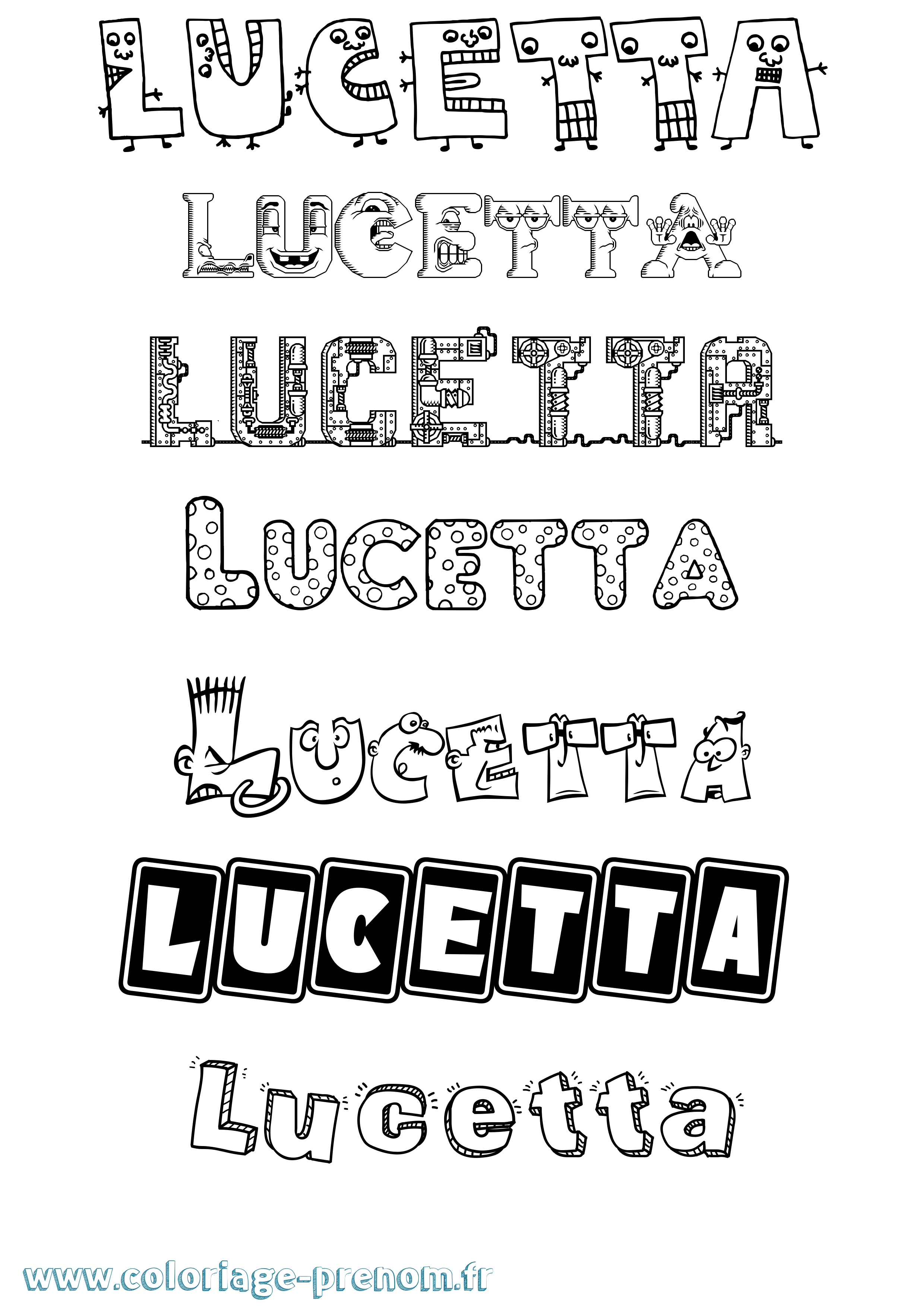 Coloriage Lucetta Fun Coloriage prénom Lucetta Fun