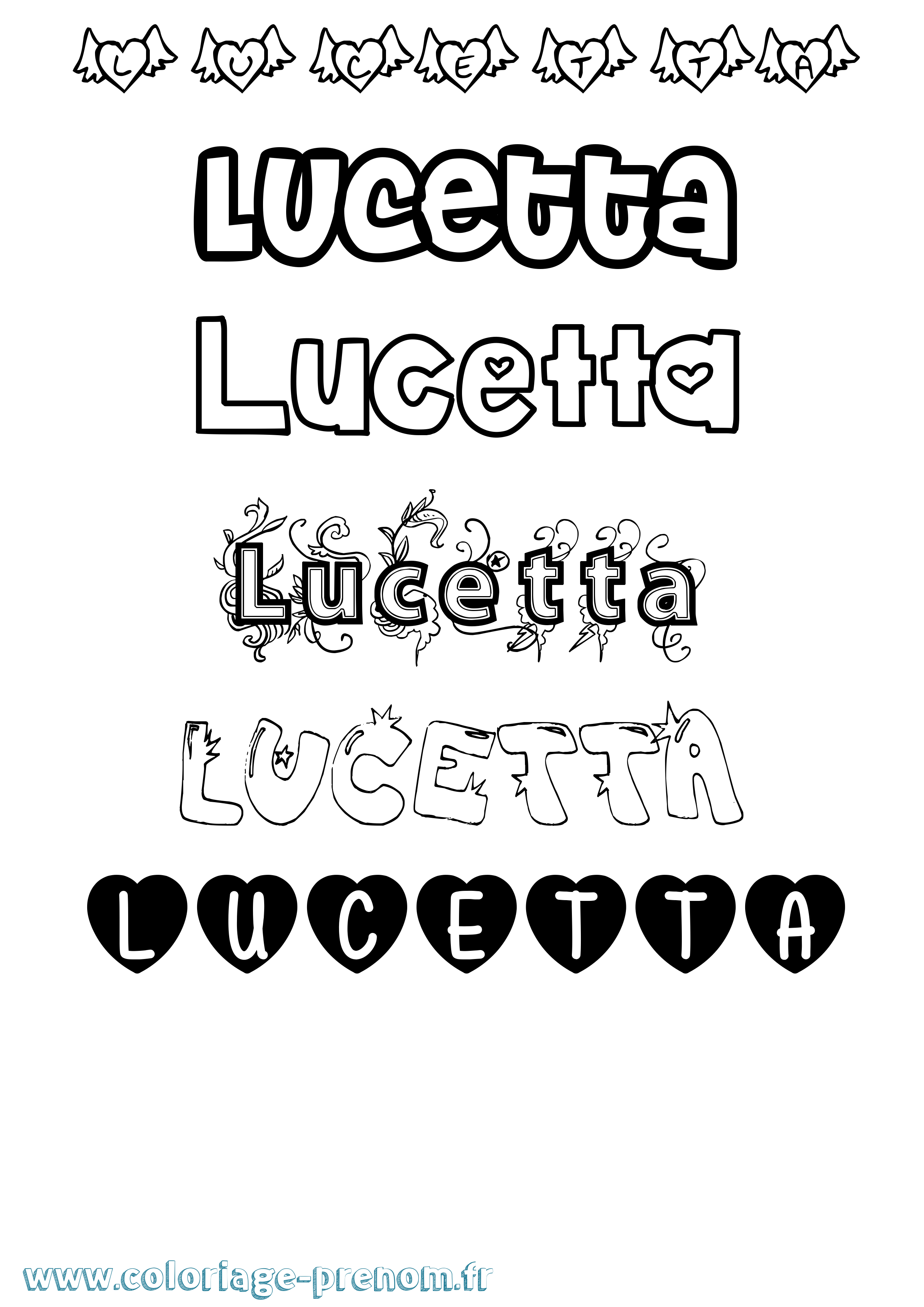 Coloriage Lucetta Girly Coloriage prénom Lucetta Girly