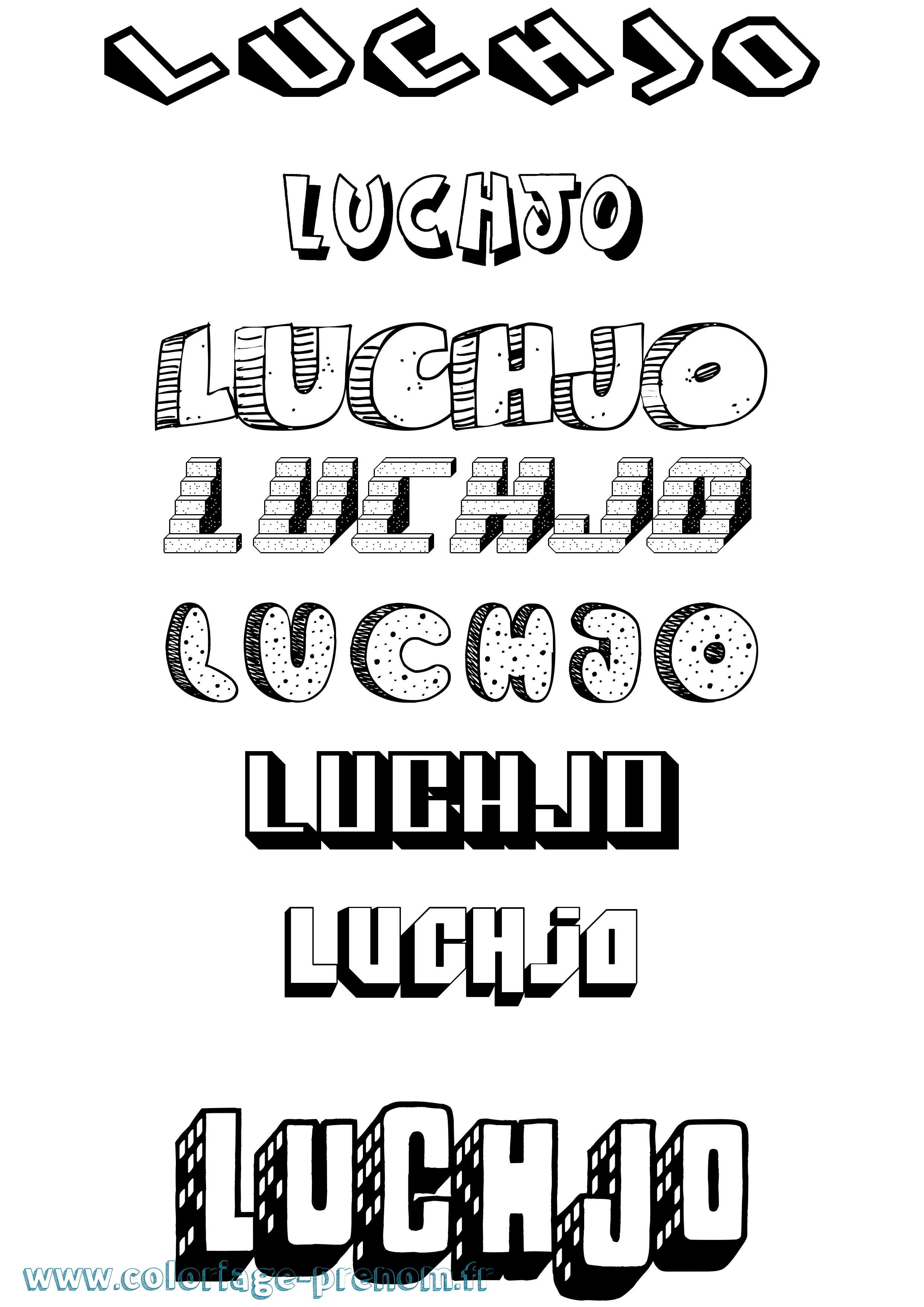 Coloriage Luchjo Effet 3D Coloriage prénom Luchjo Effet 3D