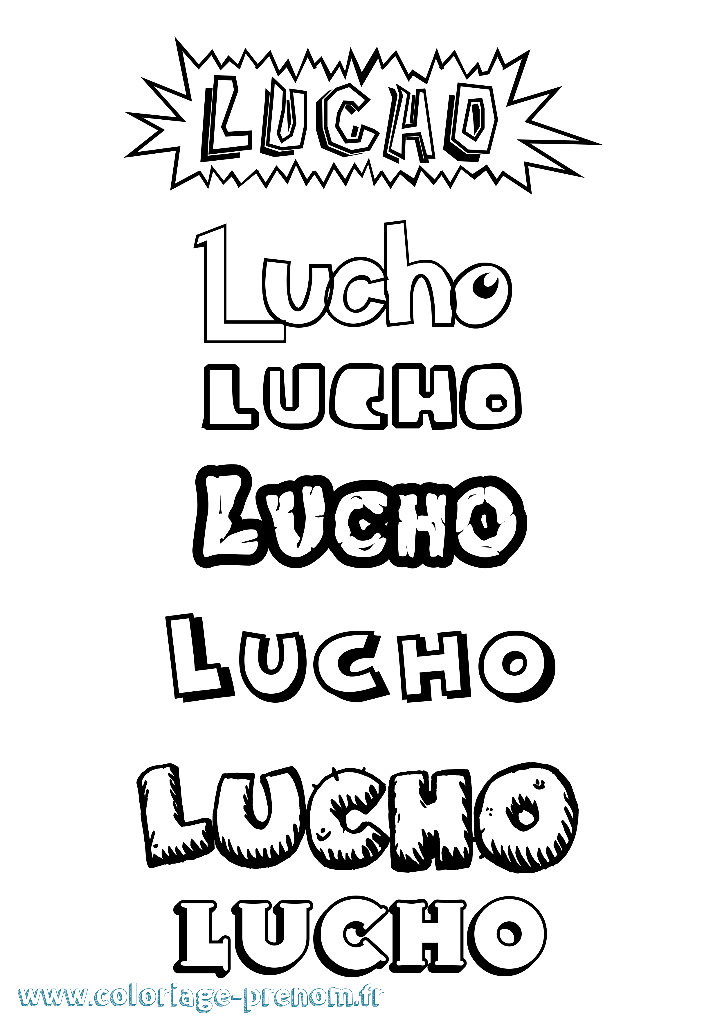 Coloriage Lucho Dessin Animé Coloriage prénom Lucho Dessin Animé