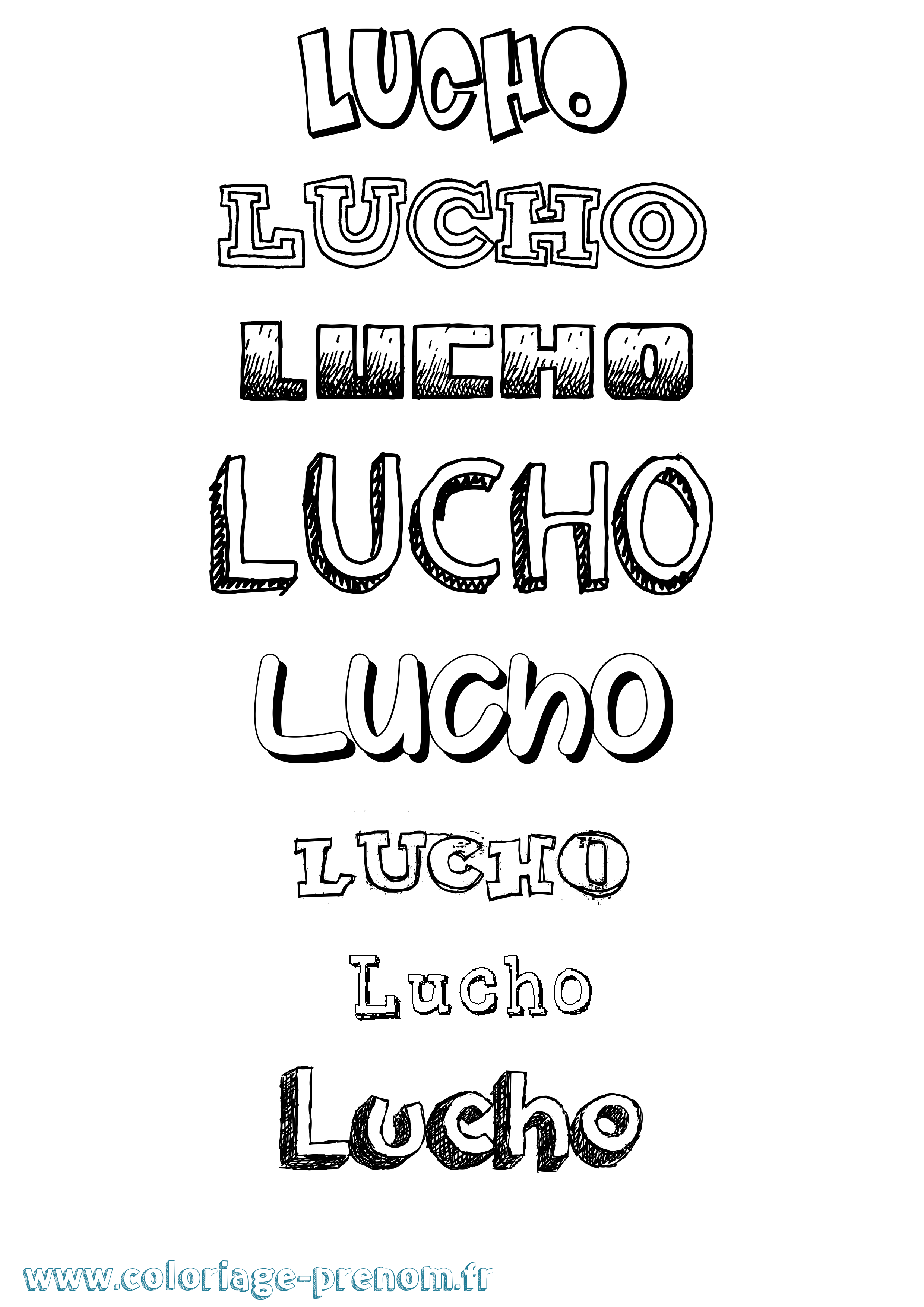 Coloriage Lucho Dessiné Coloriage prénom Lucho Dessiné