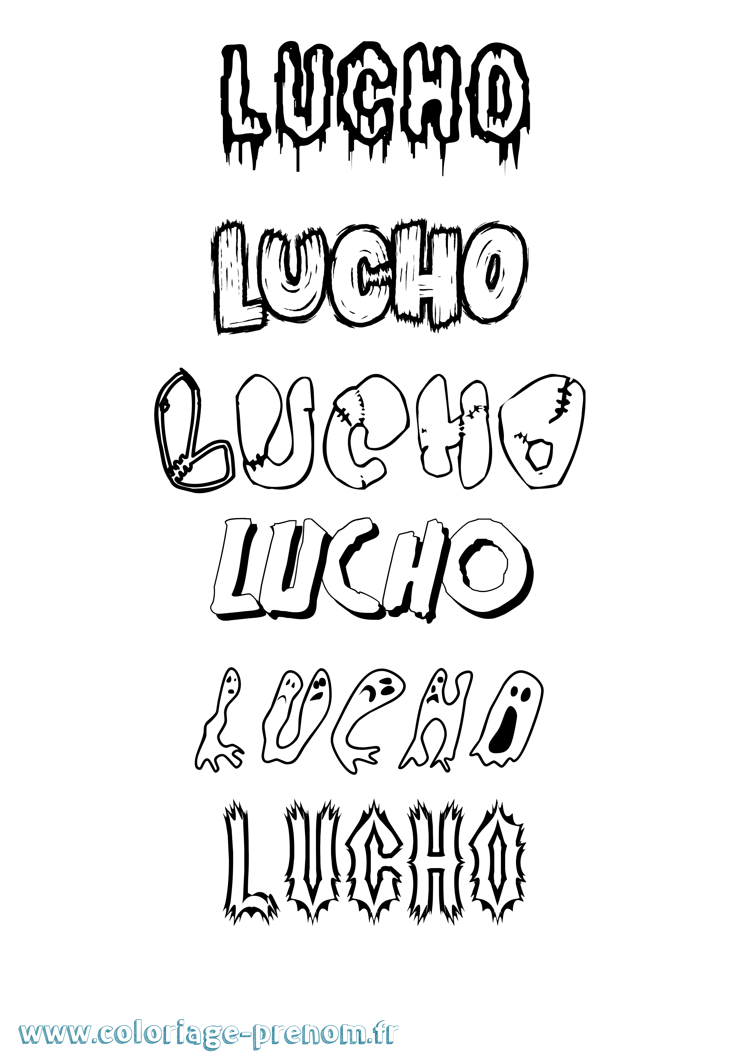 Coloriage Lucho Frisson Coloriage prénom Lucho Frisson