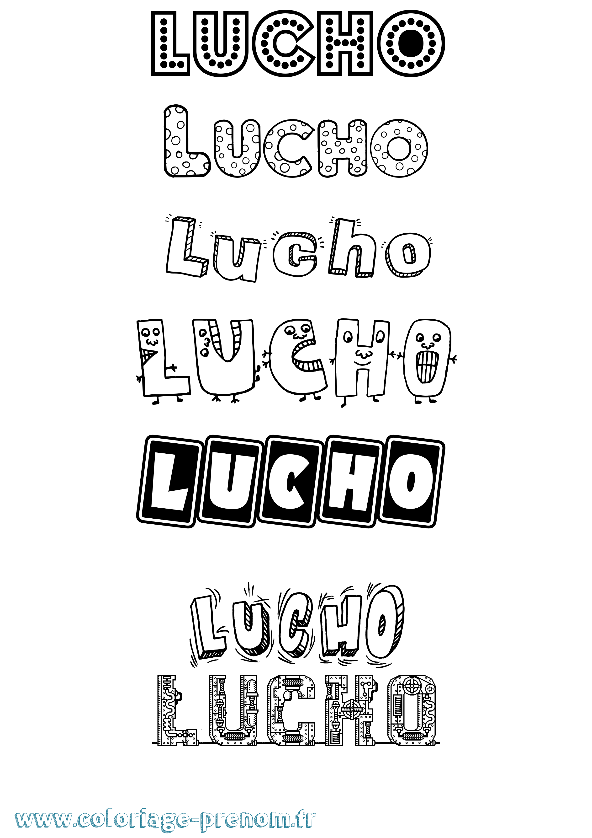 Coloriage Lucho Fun Coloriage prénom Lucho Fun