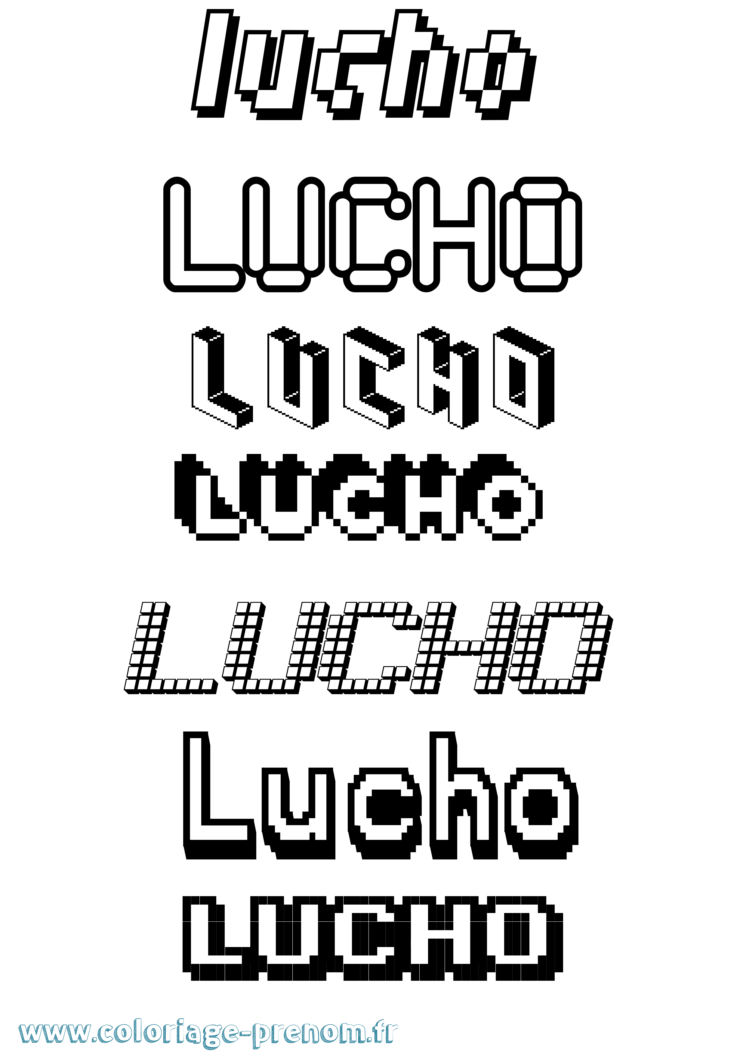 Coloriage Lucho Pixel Coloriage prénom Lucho Pixel