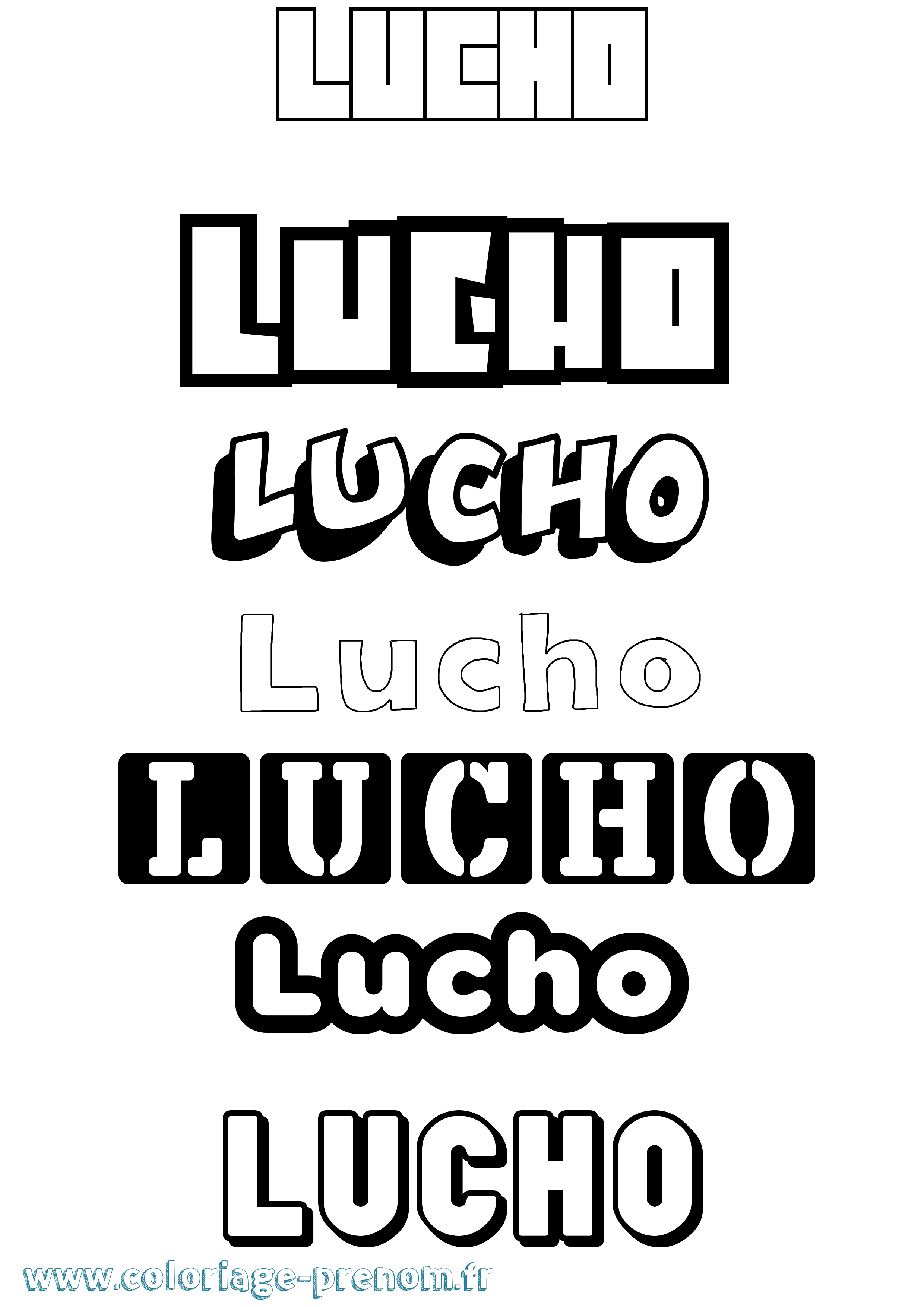 Coloriage Lucho Simple Coloriage prénom Lucho Simple