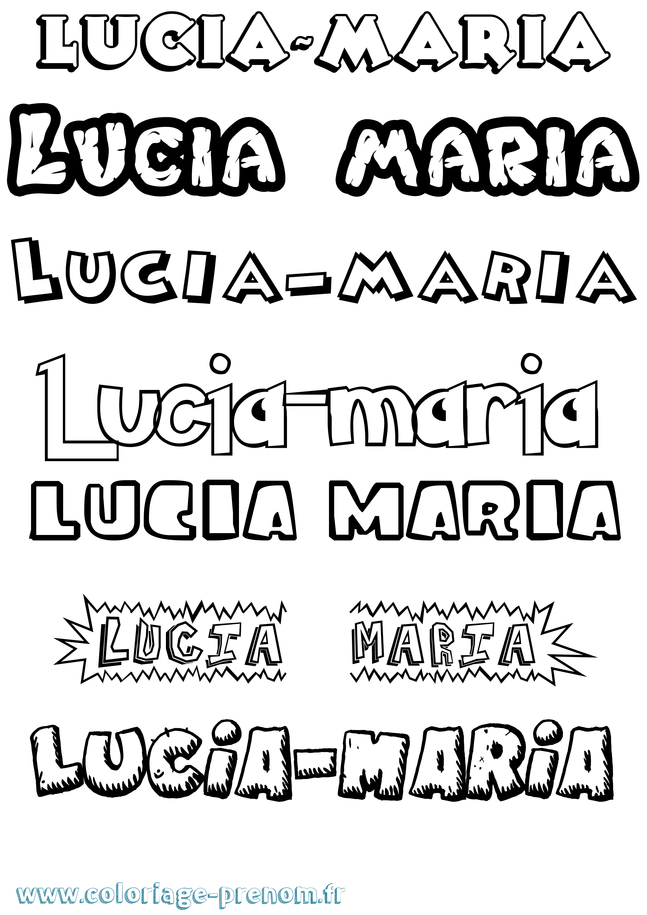 Coloriage Lucia-Maria Dessin Animé Coloriage prénom Lucia-Maria Dessin Animé