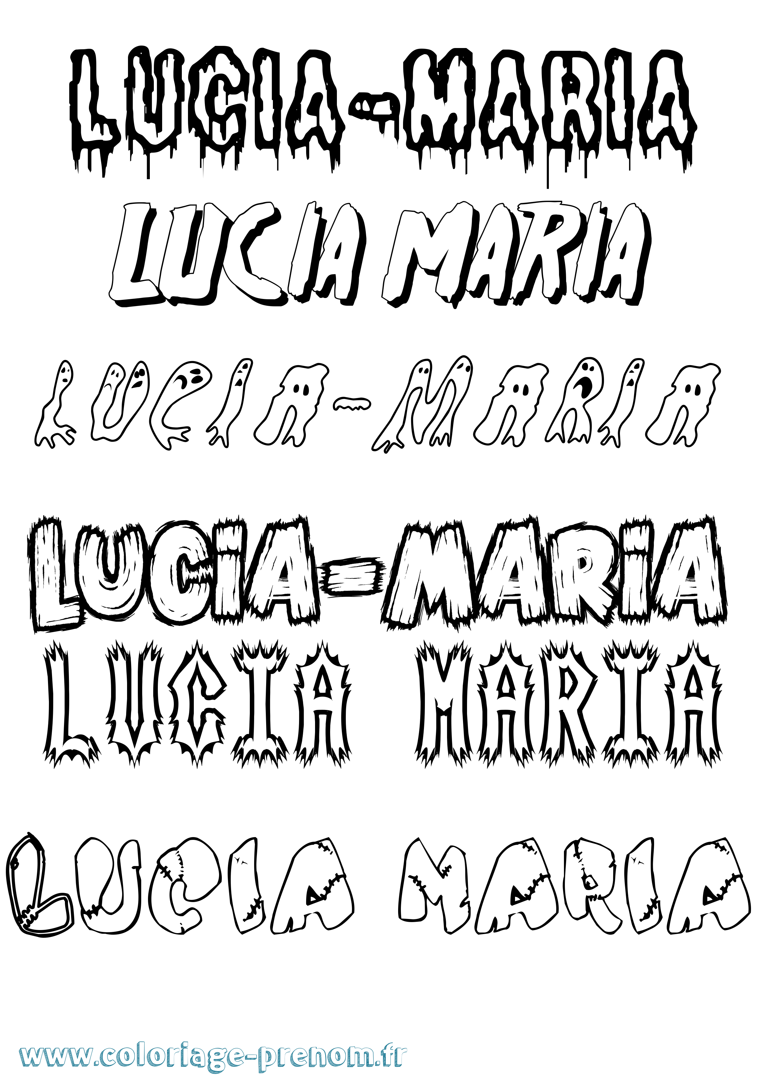 Coloriage Lucia-Maria Frisson Coloriage prénom Lucia-Maria Frisson