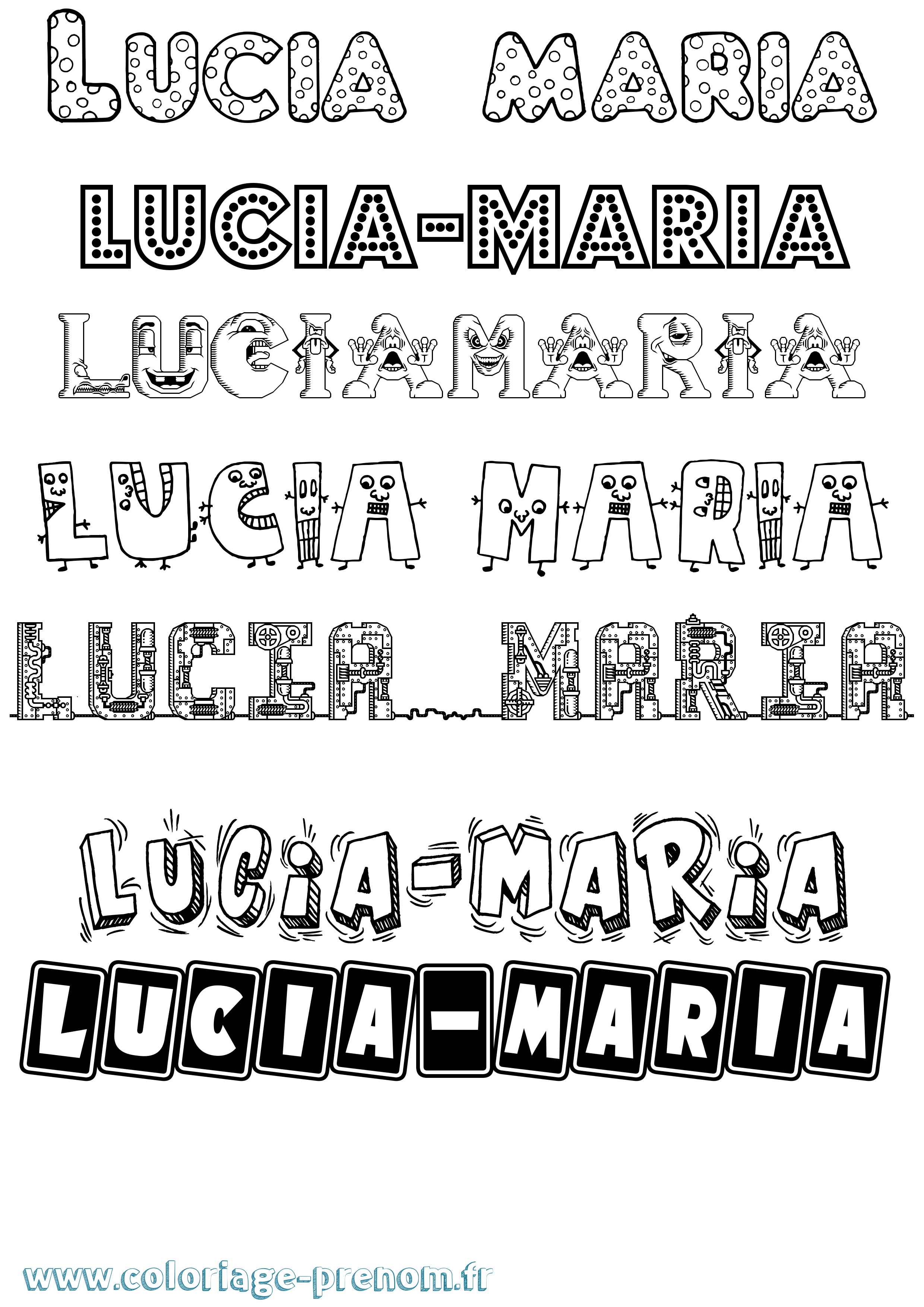 Coloriage Lucia-Maria Fun Coloriage prénom Lucia-Maria Fun