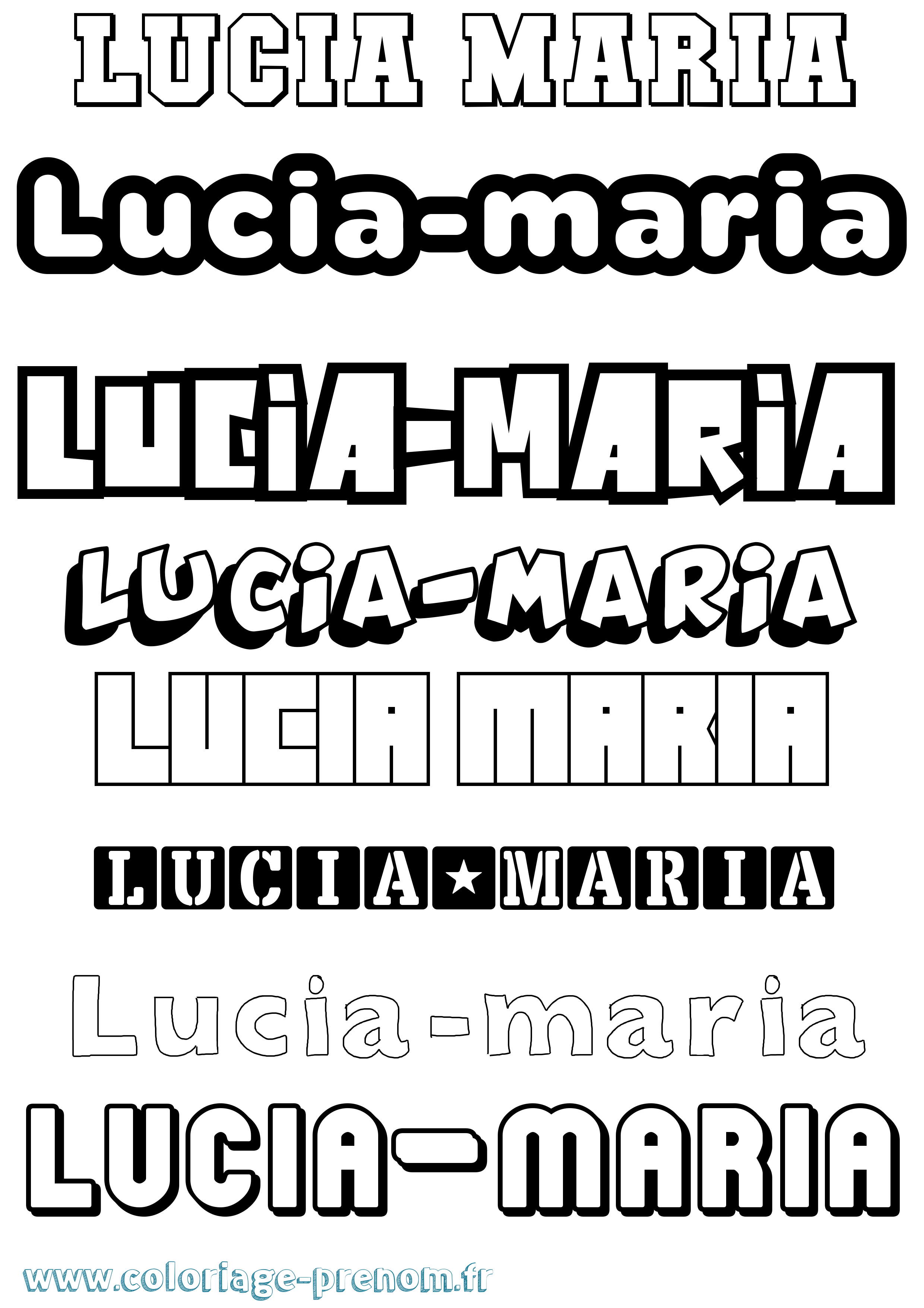 Coloriage Lucia-Maria Simple Coloriage prénom Lucia-Maria Simple