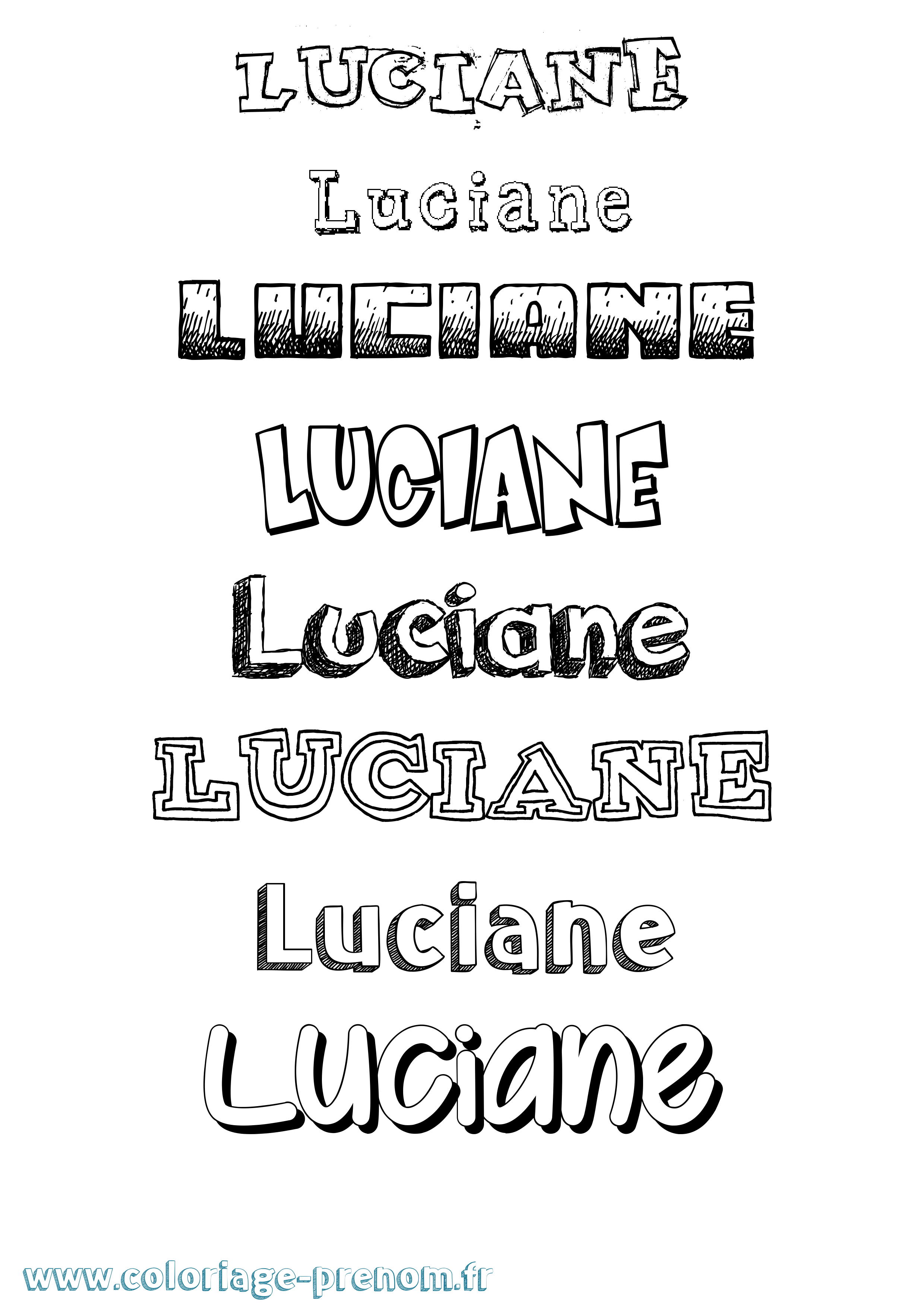 Coloriage Luciane Dessiné Coloriage prénom Luciane Dessiné