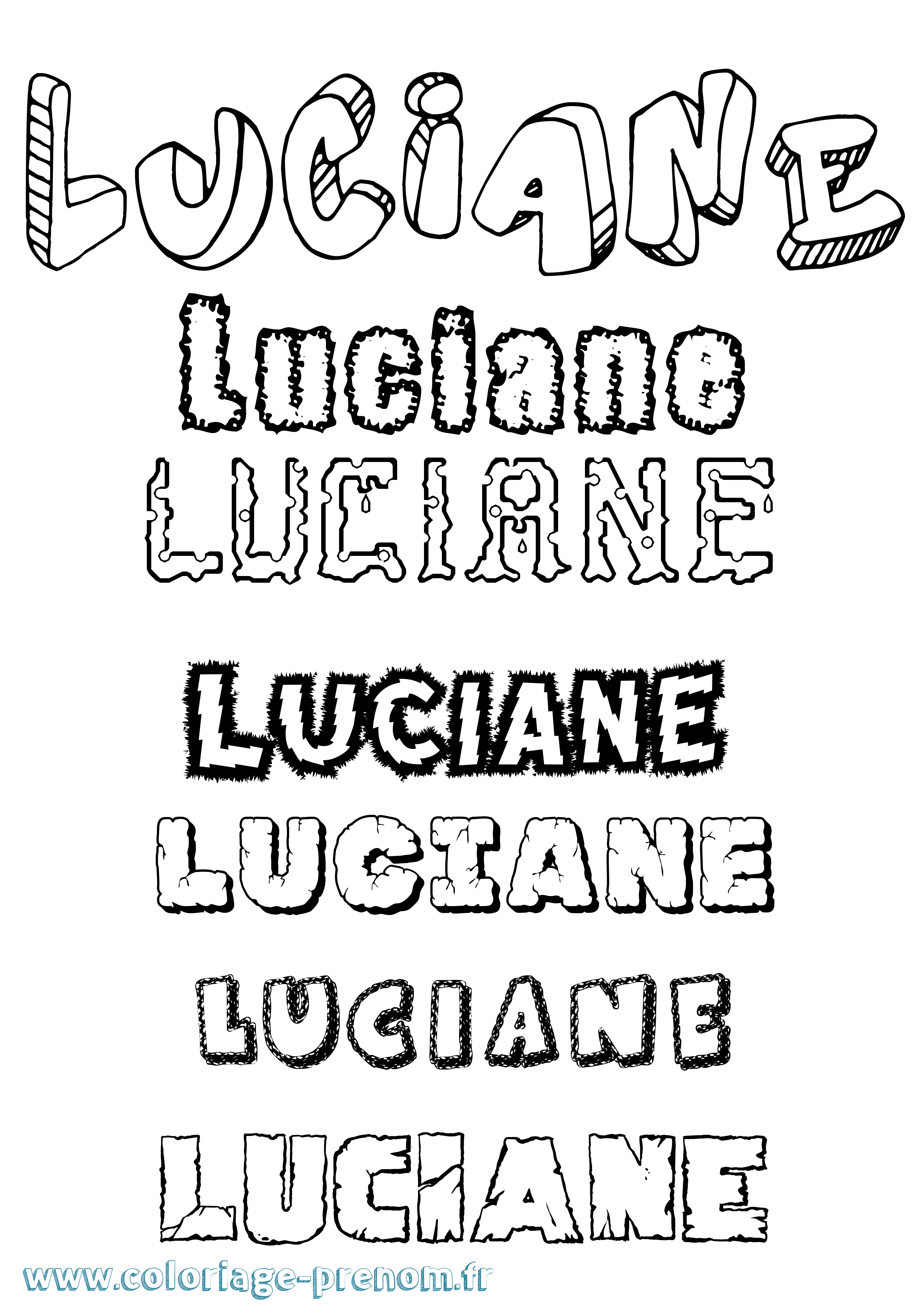 Coloriage Luciane Destructuré Coloriage prénom Luciane Destructuré