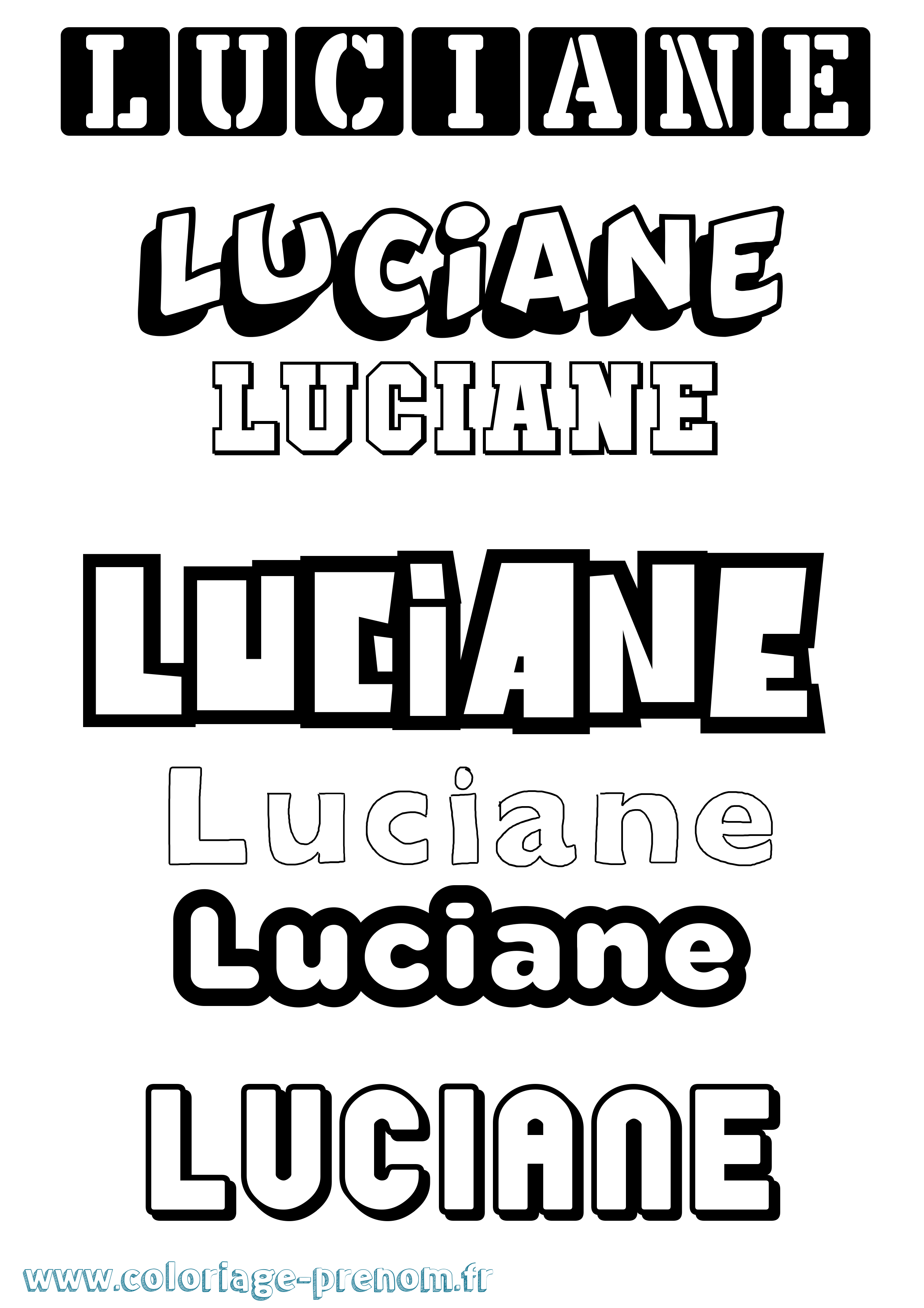Coloriage Luciane Simple Coloriage prénom Luciane Simple