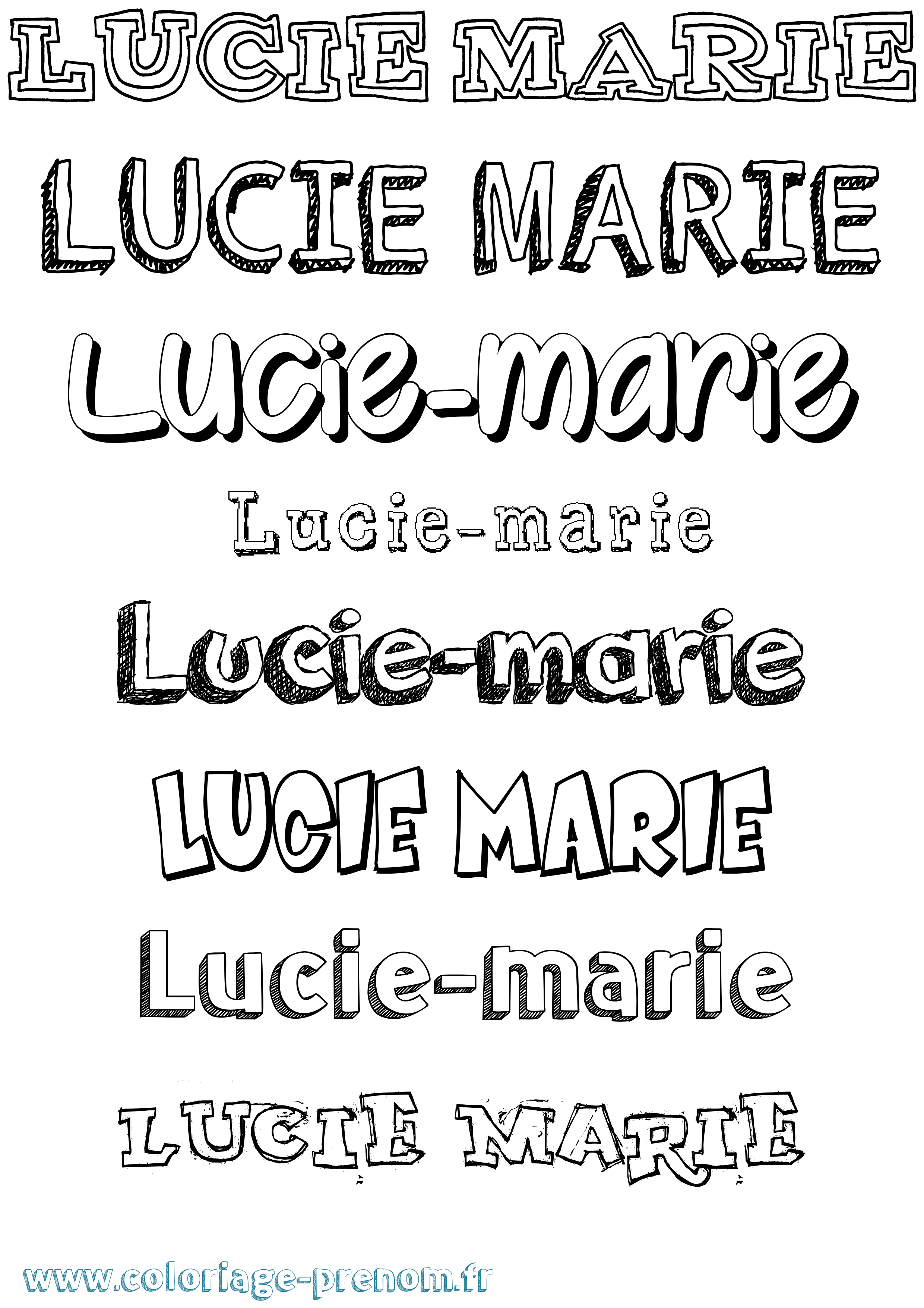 Coloriage Lucie-Marie Dessiné Coloriage prénom Lucie-Marie Dessiné