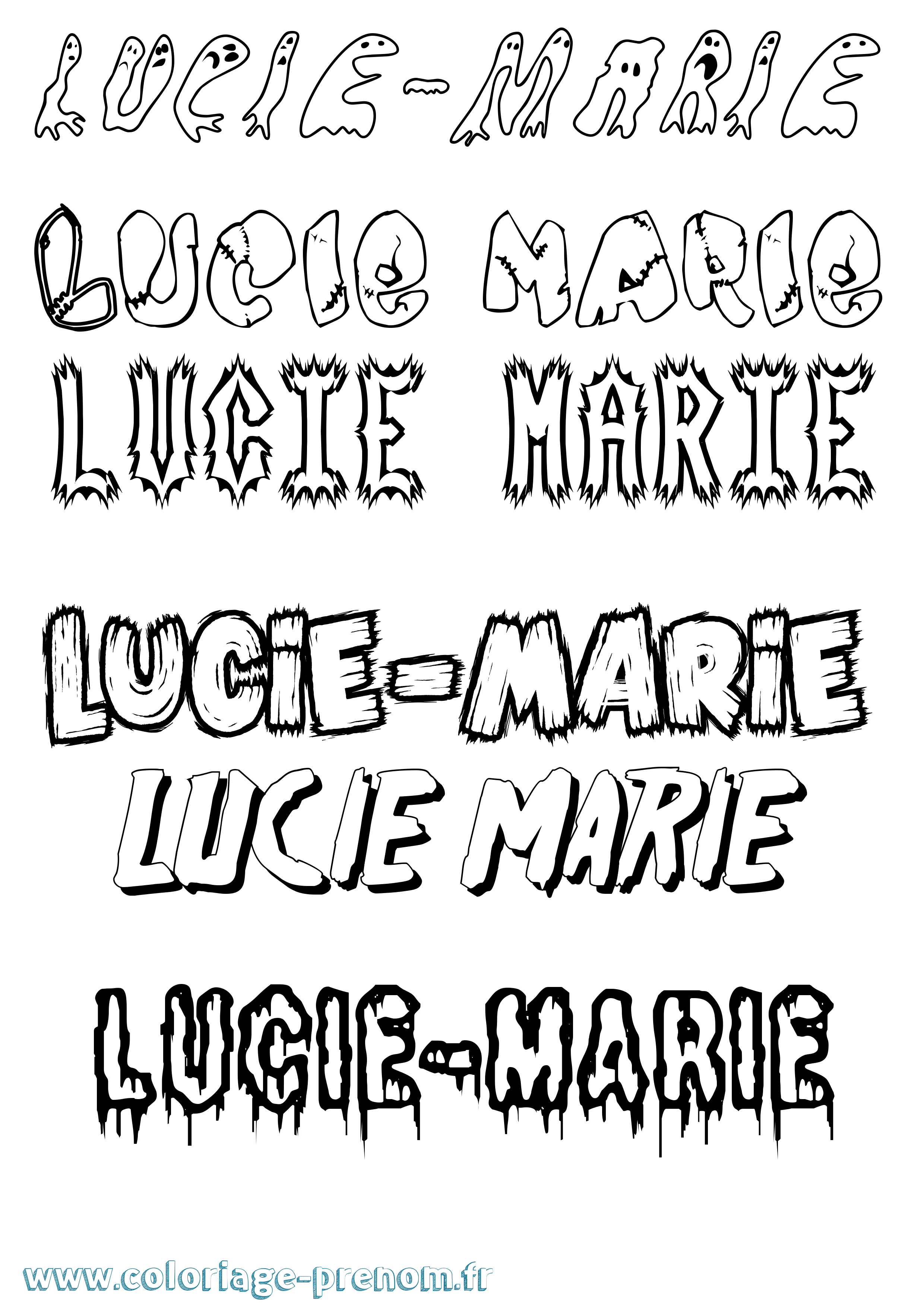 Coloriage Lucie-Marie Frisson Coloriage prénom Lucie-Marie Frisson