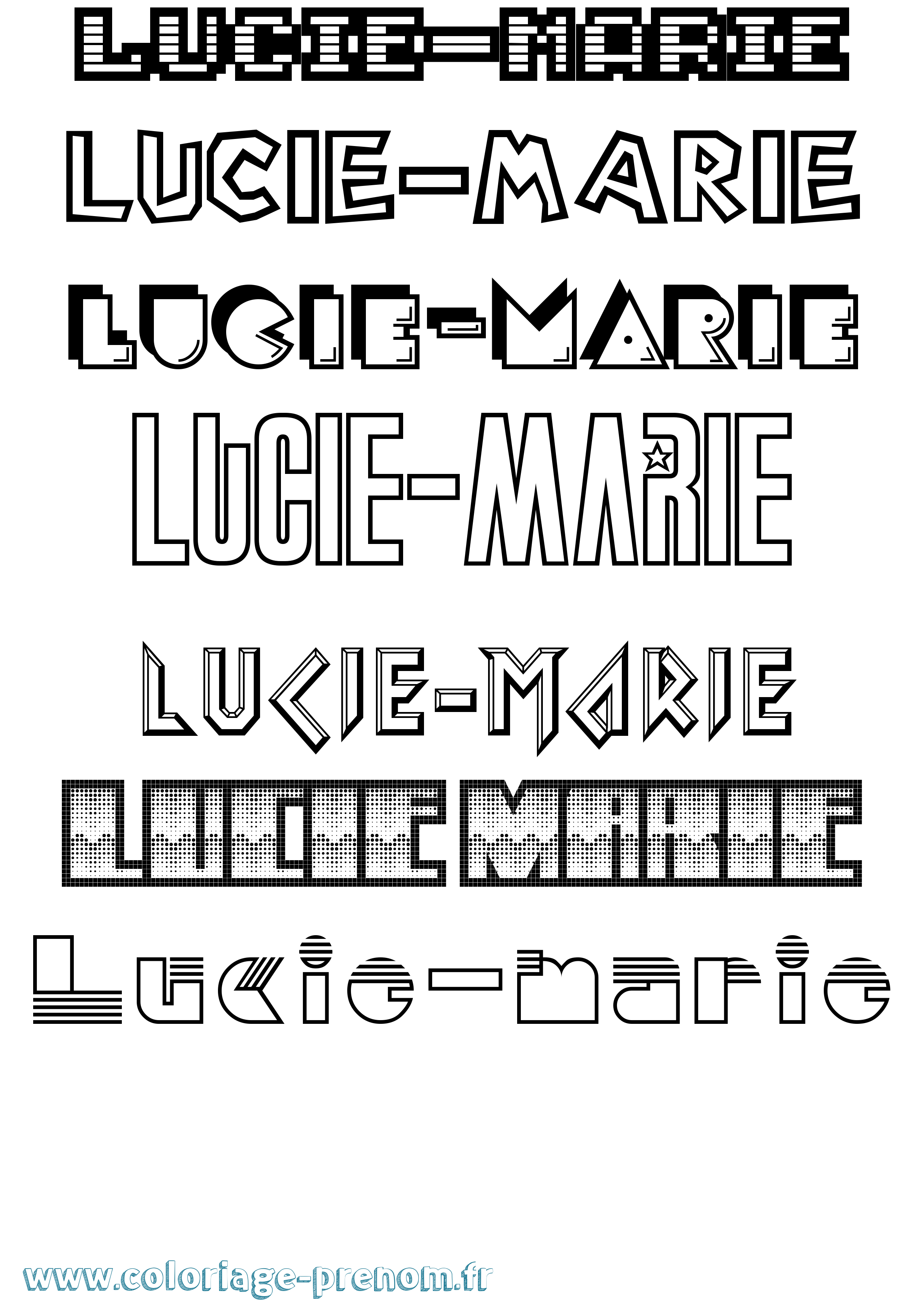 Coloriage Lucie-Marie Jeux Vidéos Coloriage prénom Lucie-Marie Jeux Vidéos