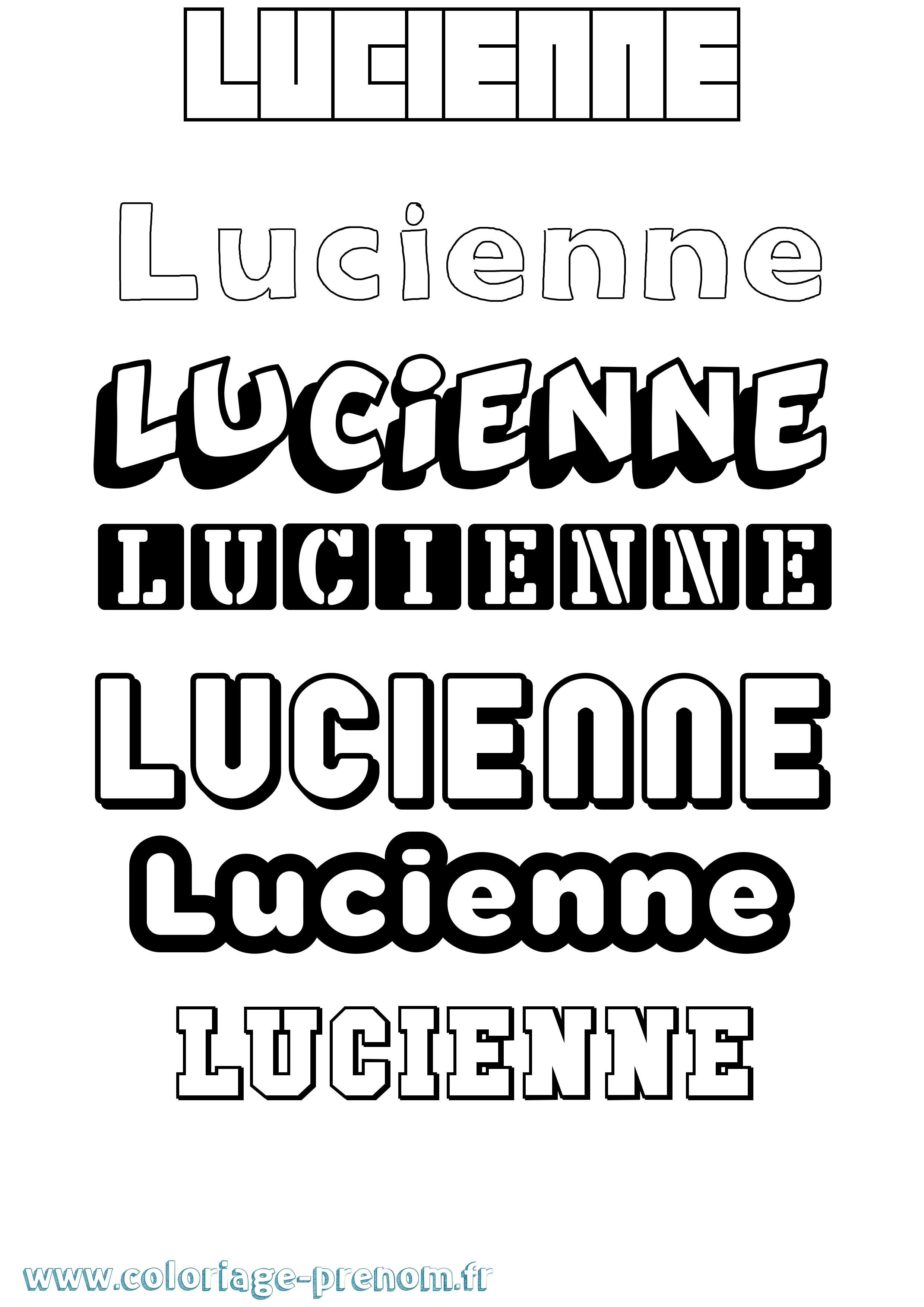 Coloriage Lucienne Simple Coloriage prénom Lucienne Simple