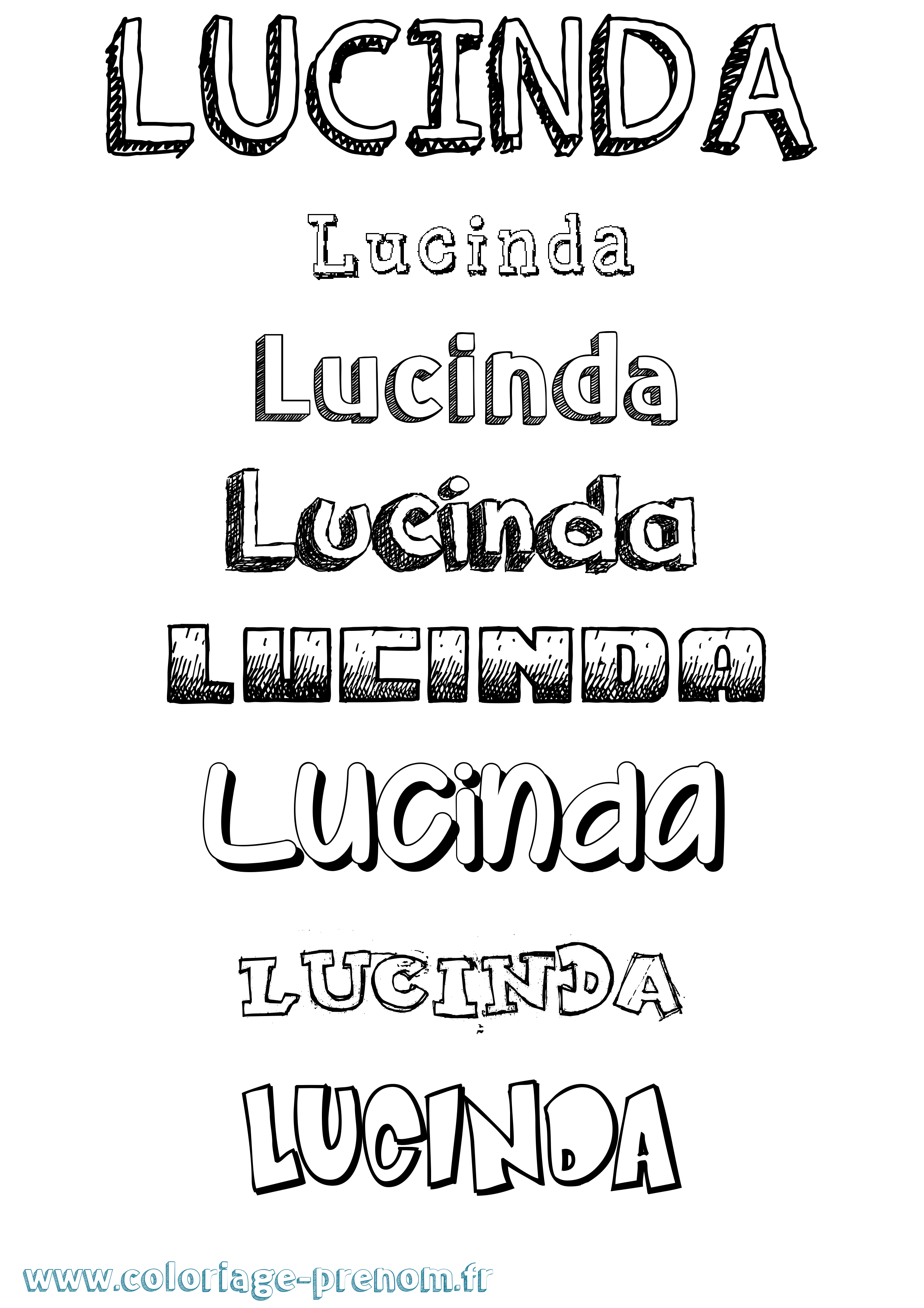 Coloriage Lucinda Dessiné Coloriage prénom Lucinda Dessiné