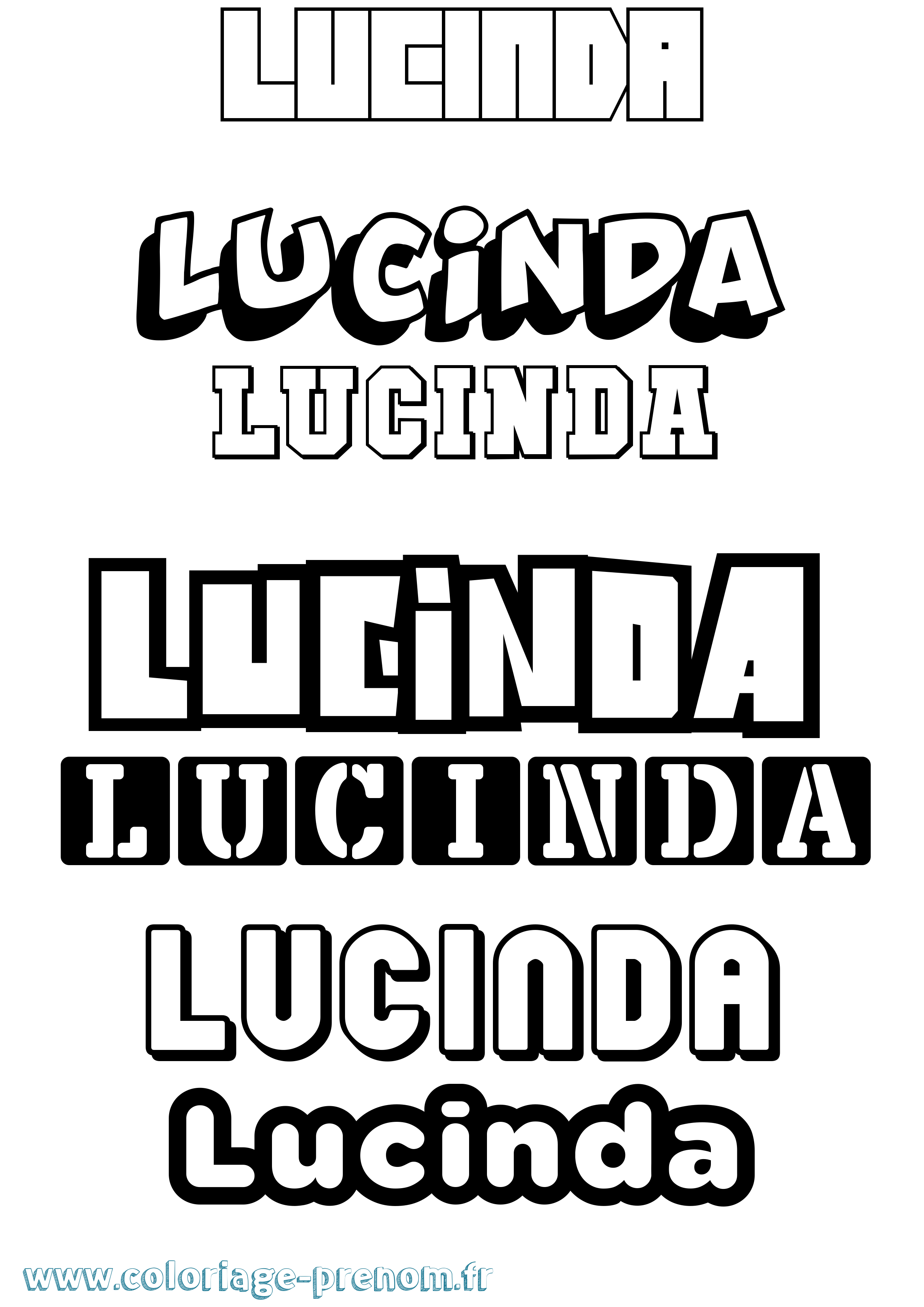 Coloriage Lucinda Simple Coloriage prénom Lucinda Simple