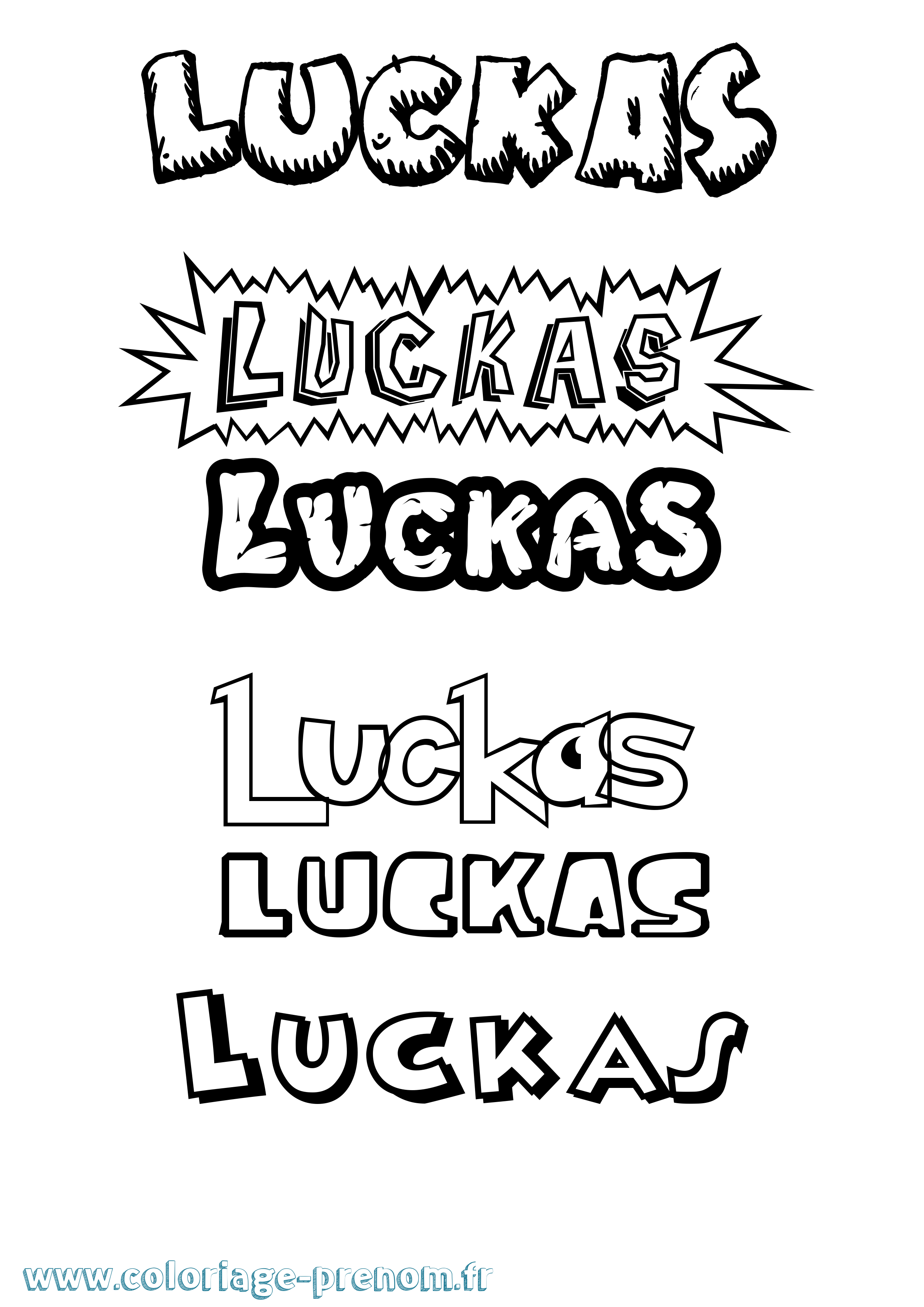 Coloriage Luckas Dessin Animé Coloriage prénom Luckas Dessin Animé